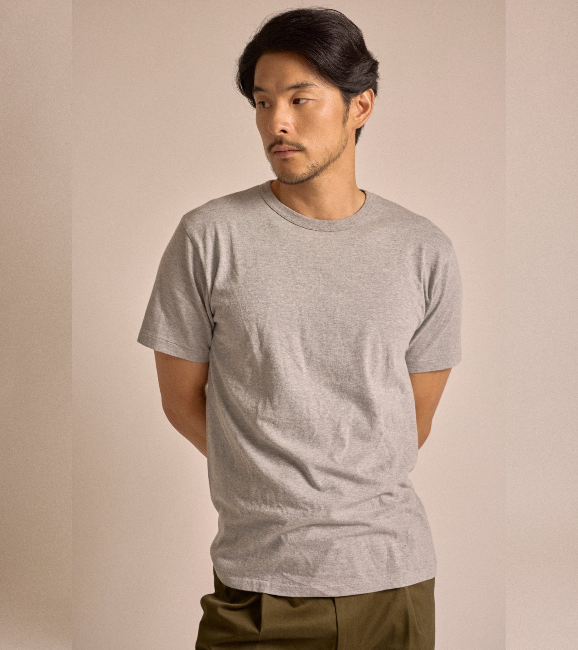 Sunray Sportswear Haleiwa short sleeve cotton t-shirt in hambledon grey, styled shot.