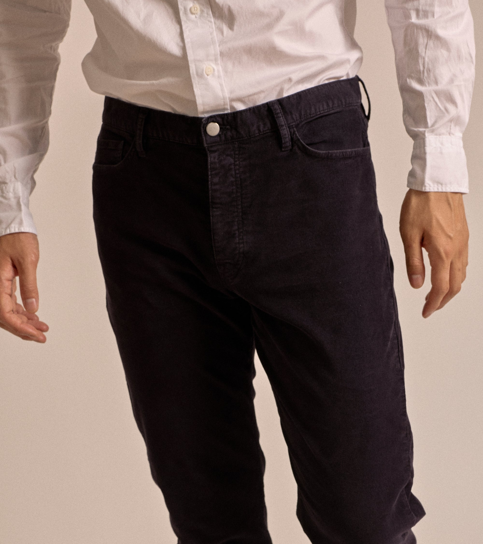 Trunk Dean Corduroy 5 Pocket Trousers: Navy