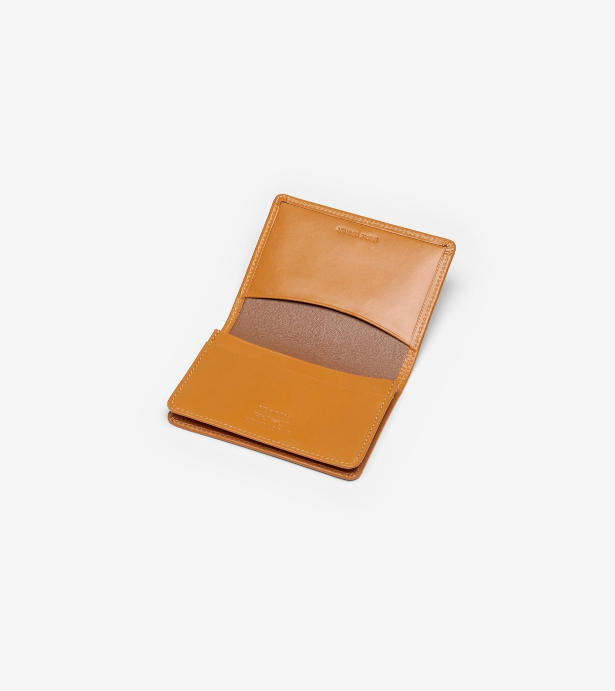 Beorma Bridle Leather Business Card Case in Newton tan, product photo.