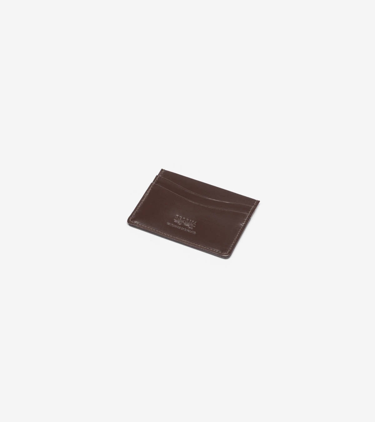 Beorma Slim Bridle Leather Card Case in dark brown, product photo.