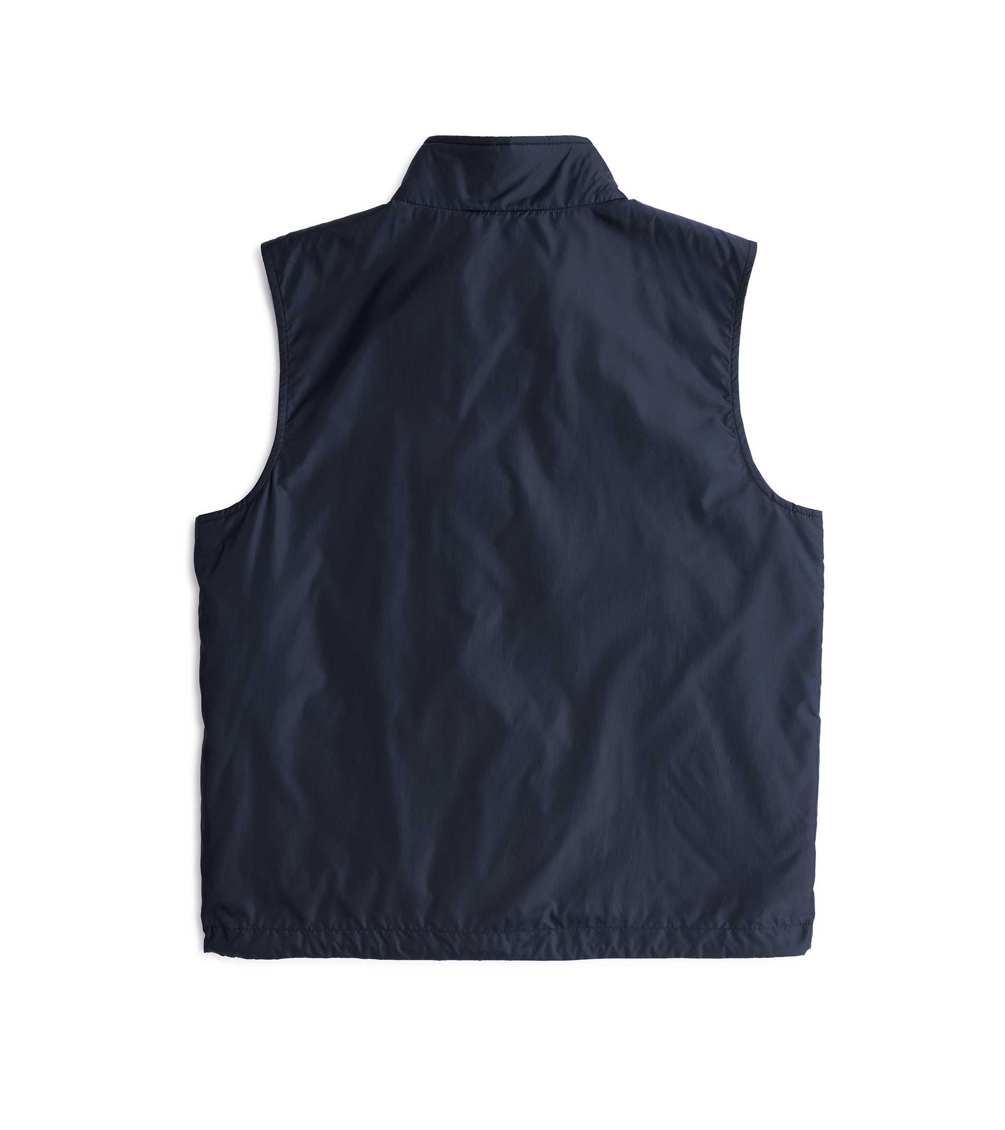 Aspesi Vernes gilet in navy nylon, back view.