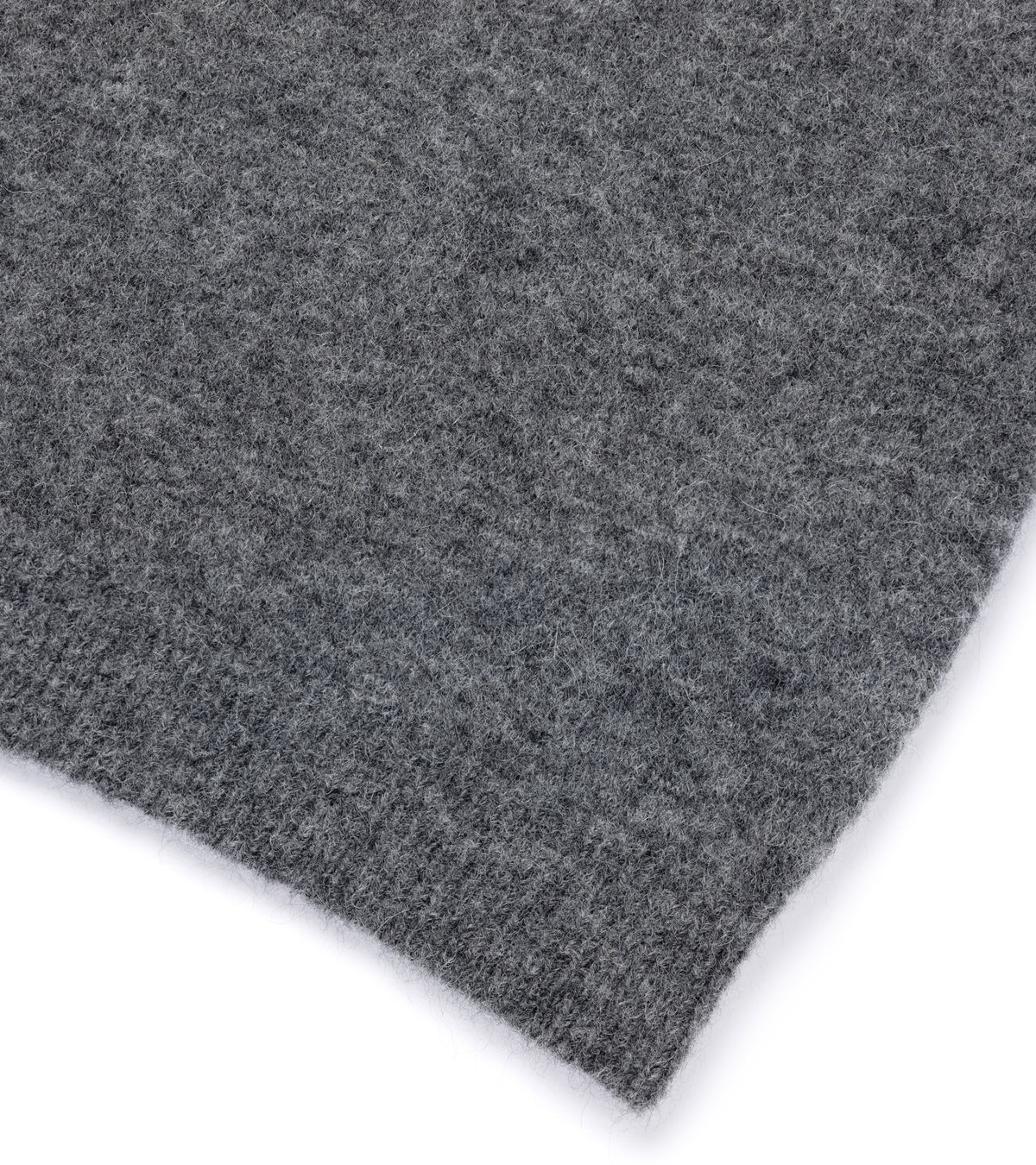 Barena Gilo Narci Alpaca Blend Vest in Grey. Close-up detail of the hem and fabric.