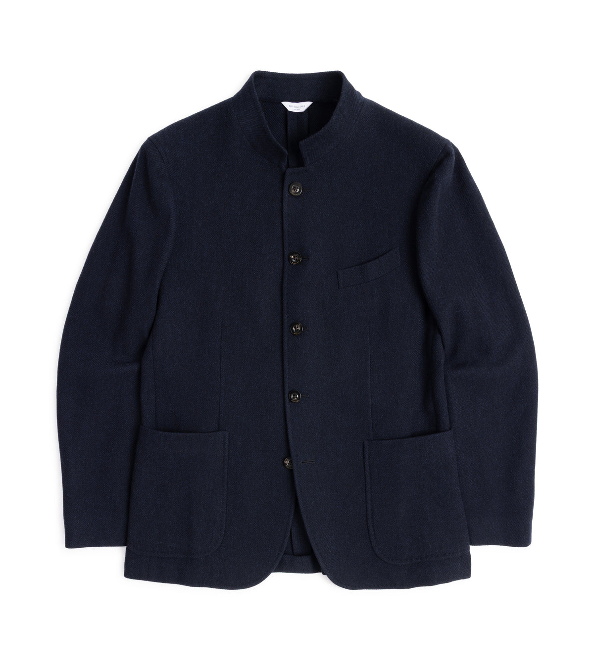 Boglioli Wool Cashmere Twill Gassman Jacket in Navy, front view.