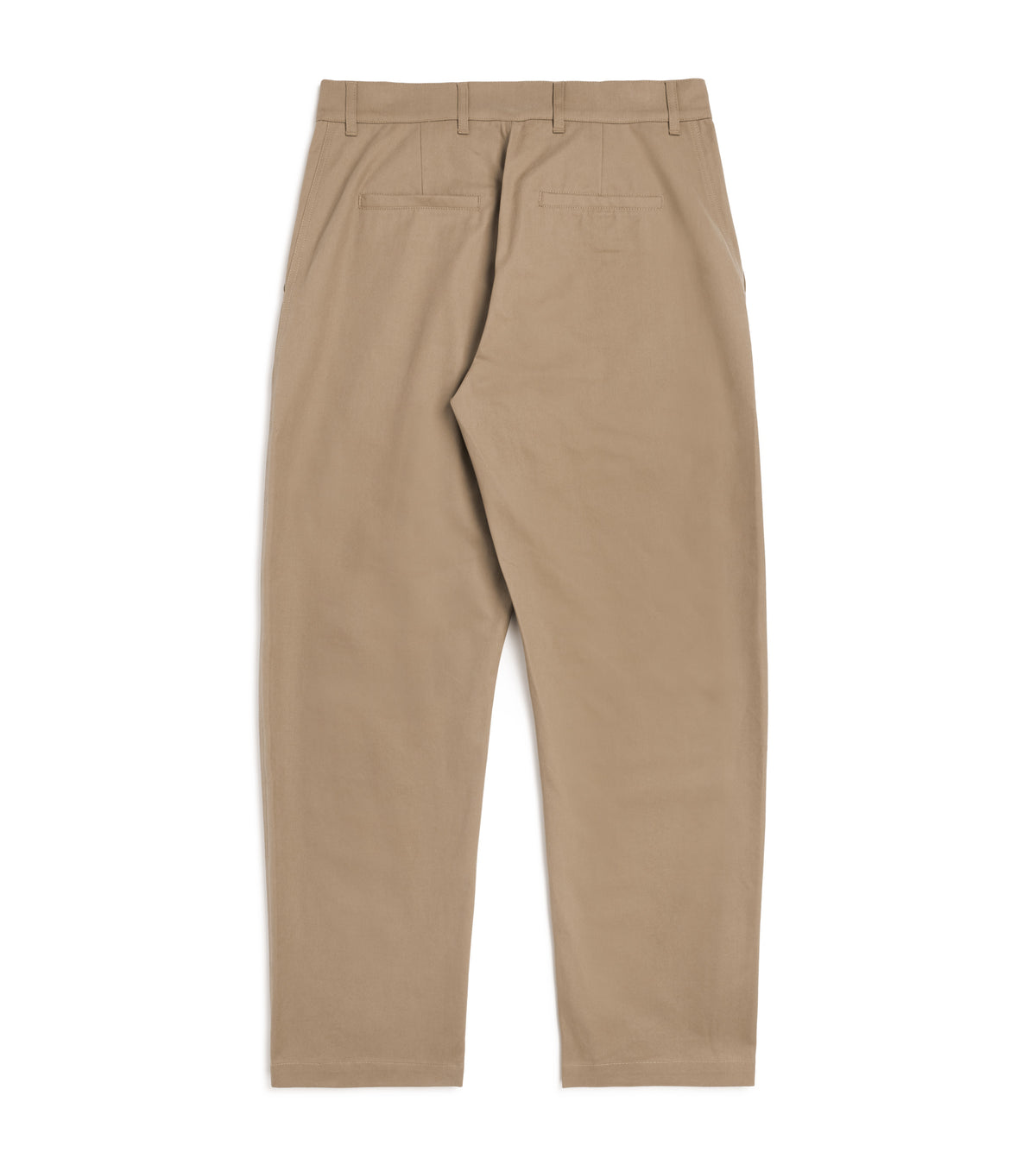 De Bonne Facture Soft Cotton Balloon Trousers in Bronze, back view, showing two back pockets and belt loops.