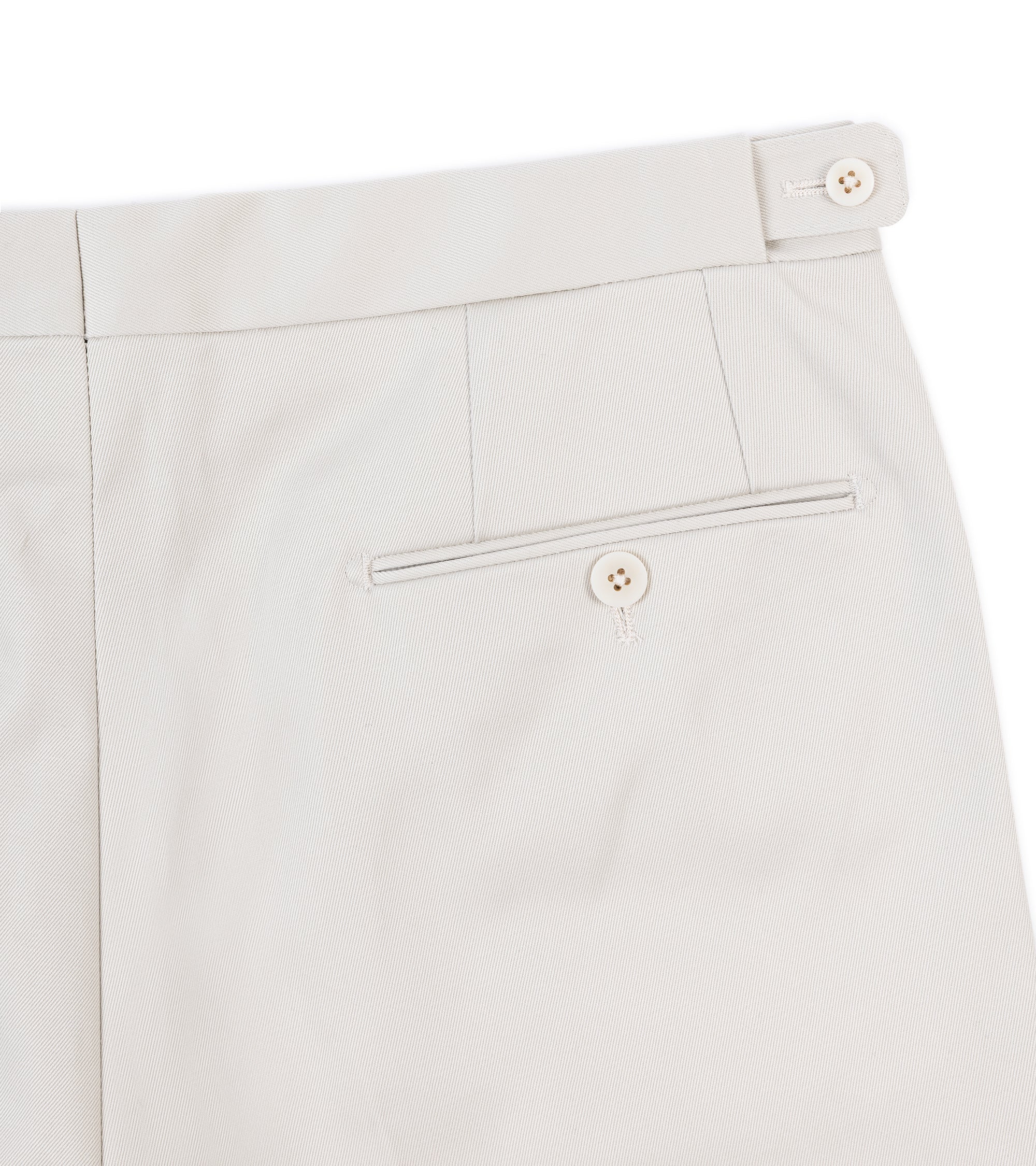 Echizenya for Trunk Heavy West Point Cotton Twill Chino Trousers: Stone