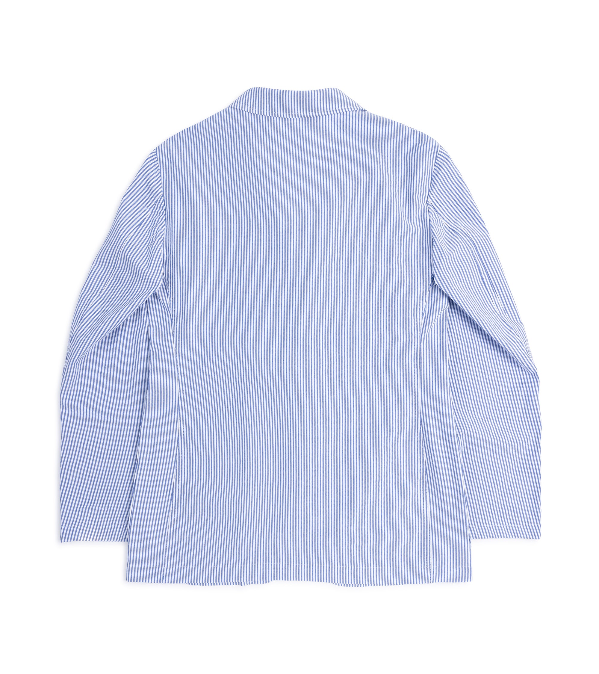 Gitman Vintage Cotton Seersucker Stripe Simple Jacket: Blue