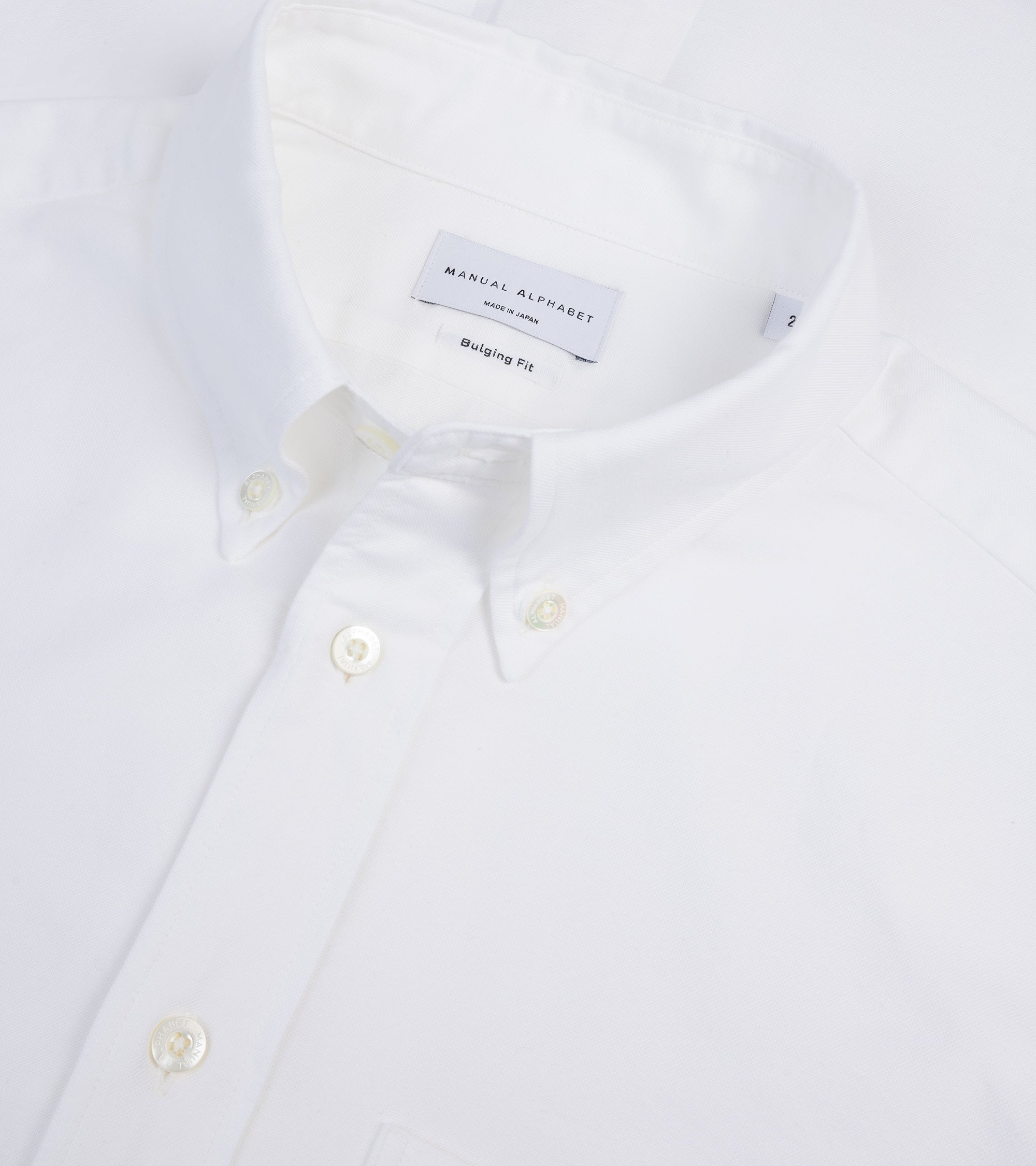 Manual Alphabet Supima Cotton Oxford Button Down Shirt: White