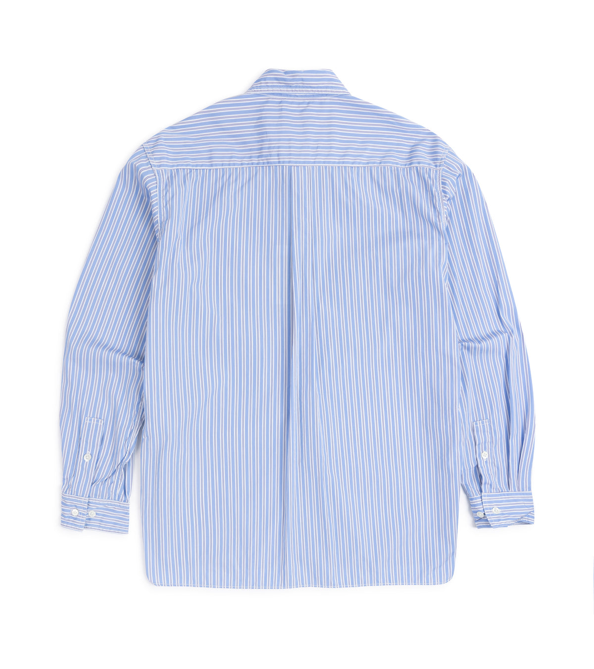 Sage de Cret Thomas Mason Stripe Work Shirt in blue, product photo.