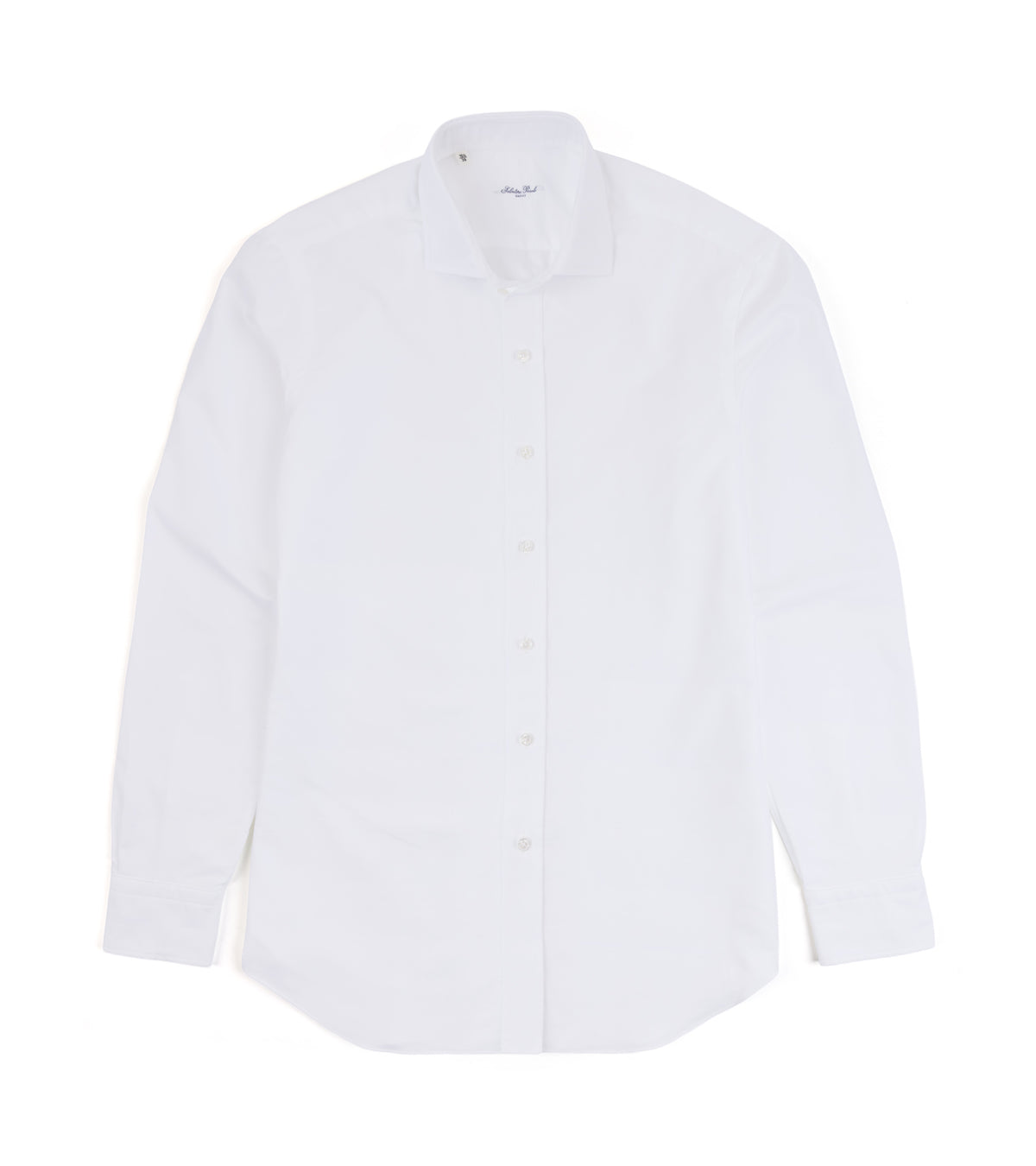 Salvatore Piccolo Cotton Oxford Shirt in white, product photo.