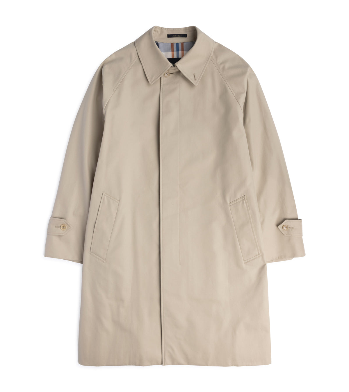 Sanyo 100 Year Lightweight Gabardine Balmacaan Coat, front view.