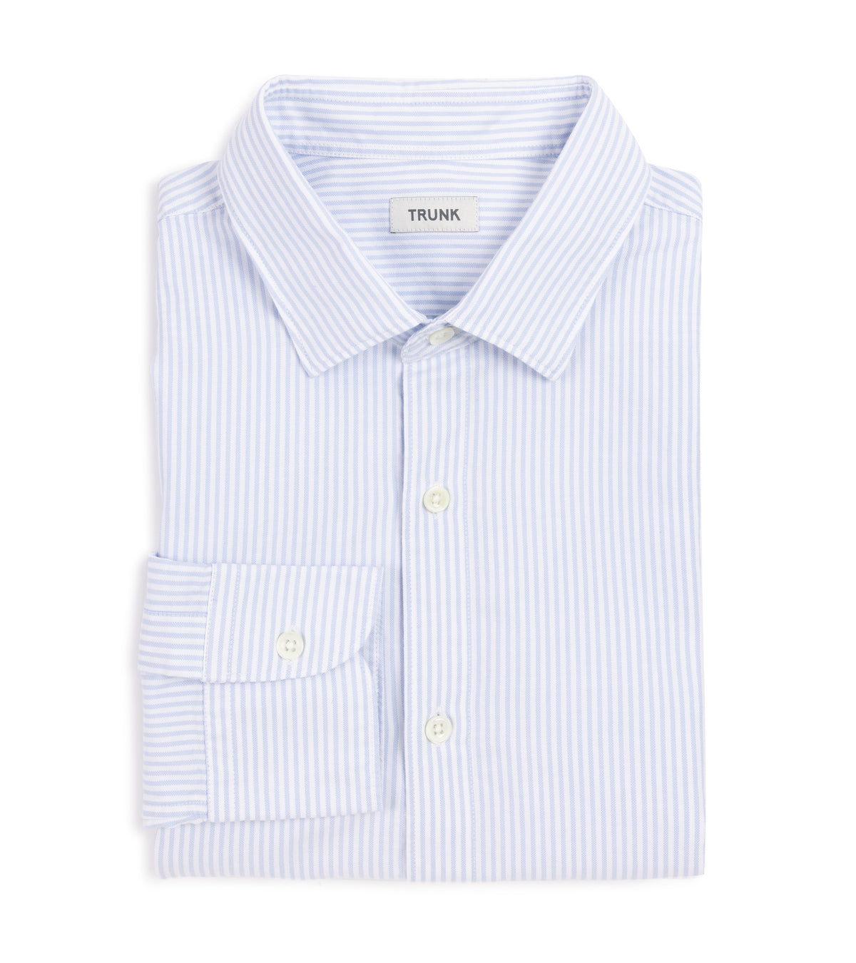 Trunk Austin Cotton Stripe Oxford Shirt: Light Blue