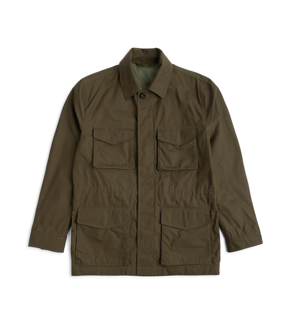 Trunk Blandford Waxed Cotton Field Jacket in olive, product photo.