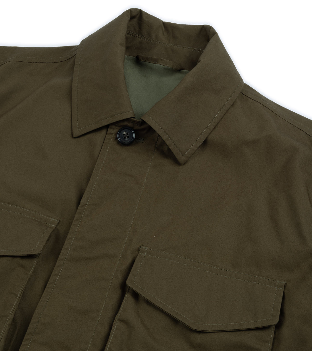 Trunk Blandford Waxed Cotton Field Jacket in olive, product photo.