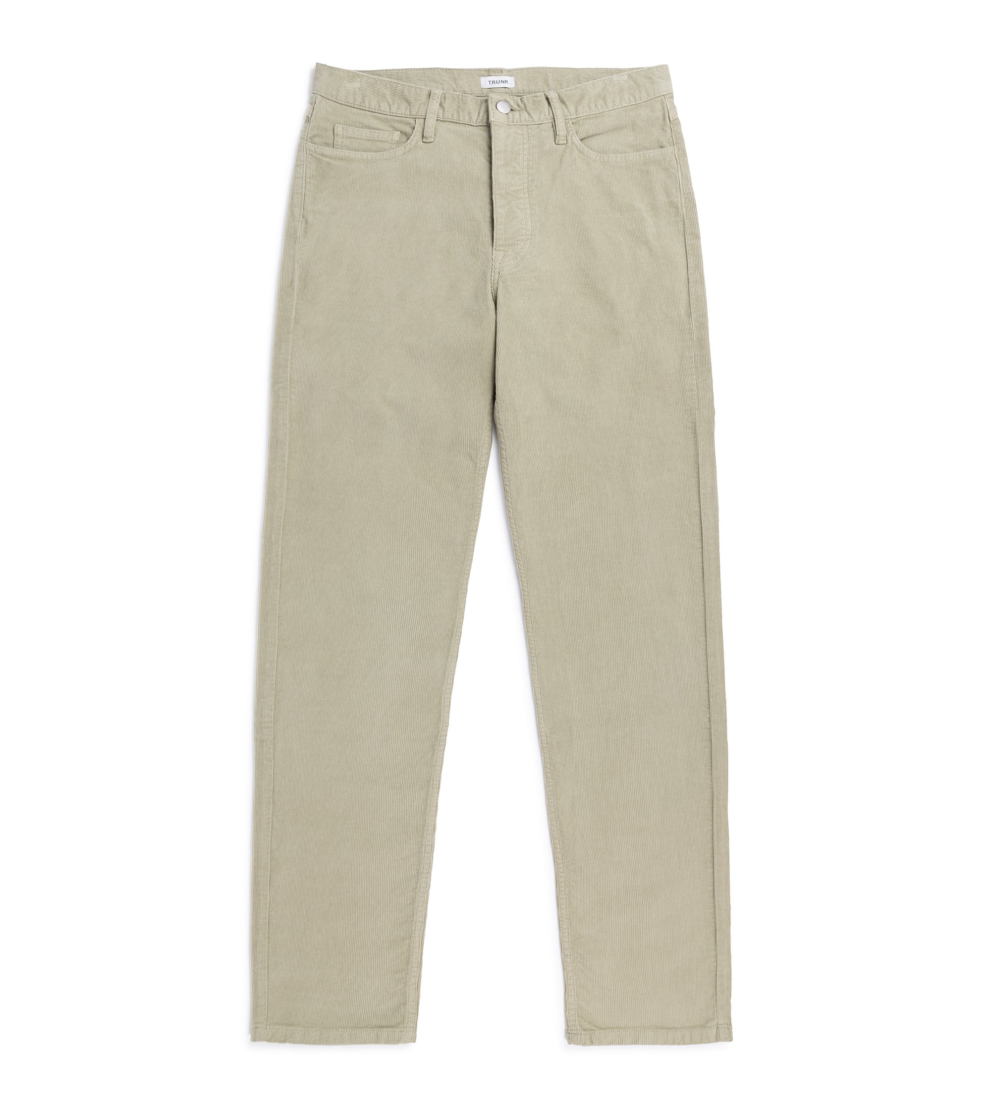 Trunk Dean corduroy 5-pocket trousers in oyster grey, front view.