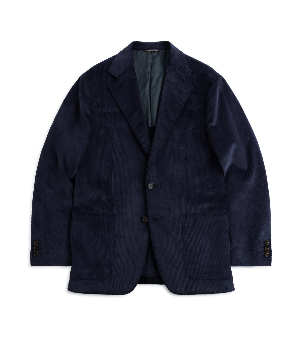 Trunk Hutton Cotton Corduroy Tailored Jacket in Navy, front view.