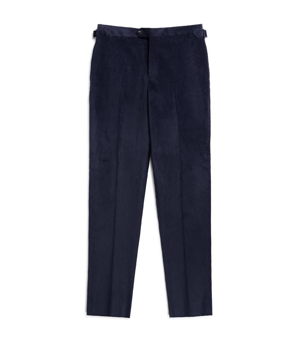 Trunk Hutton Cotton Corduroy Tailored Trousers in Navy, front view.