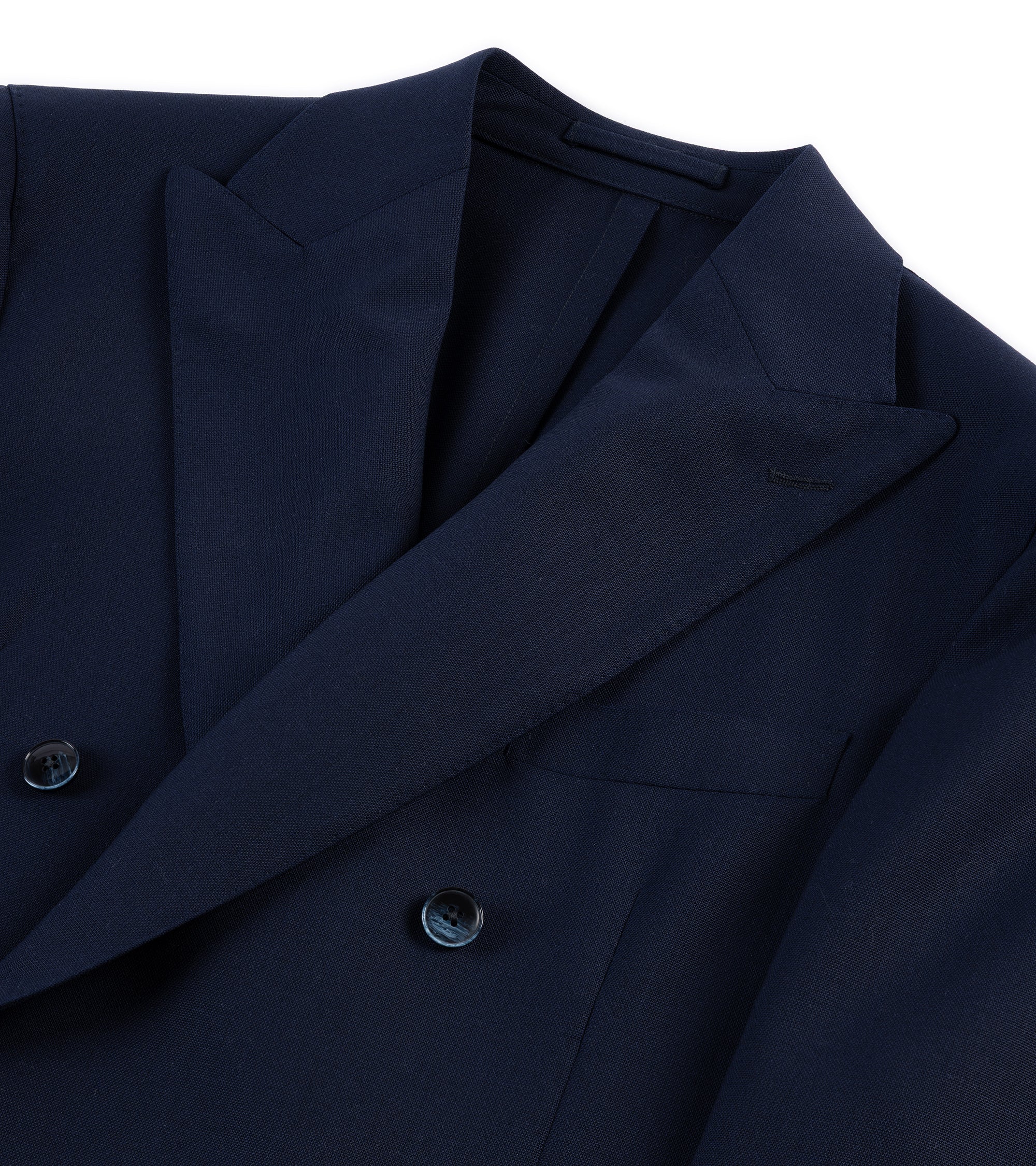 Trunk Webb Tropical Wool Double Breasted Jacket: Navy