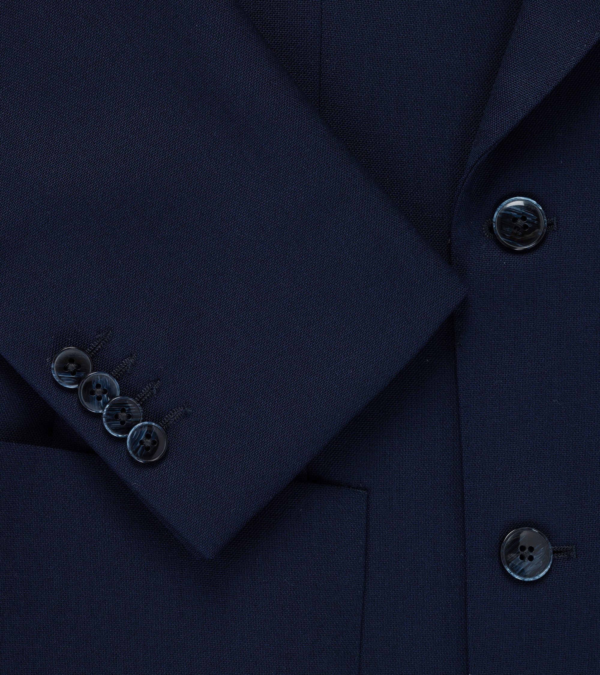 Trunk Webb Tropical Wool Double Breasted Jacket: Navy