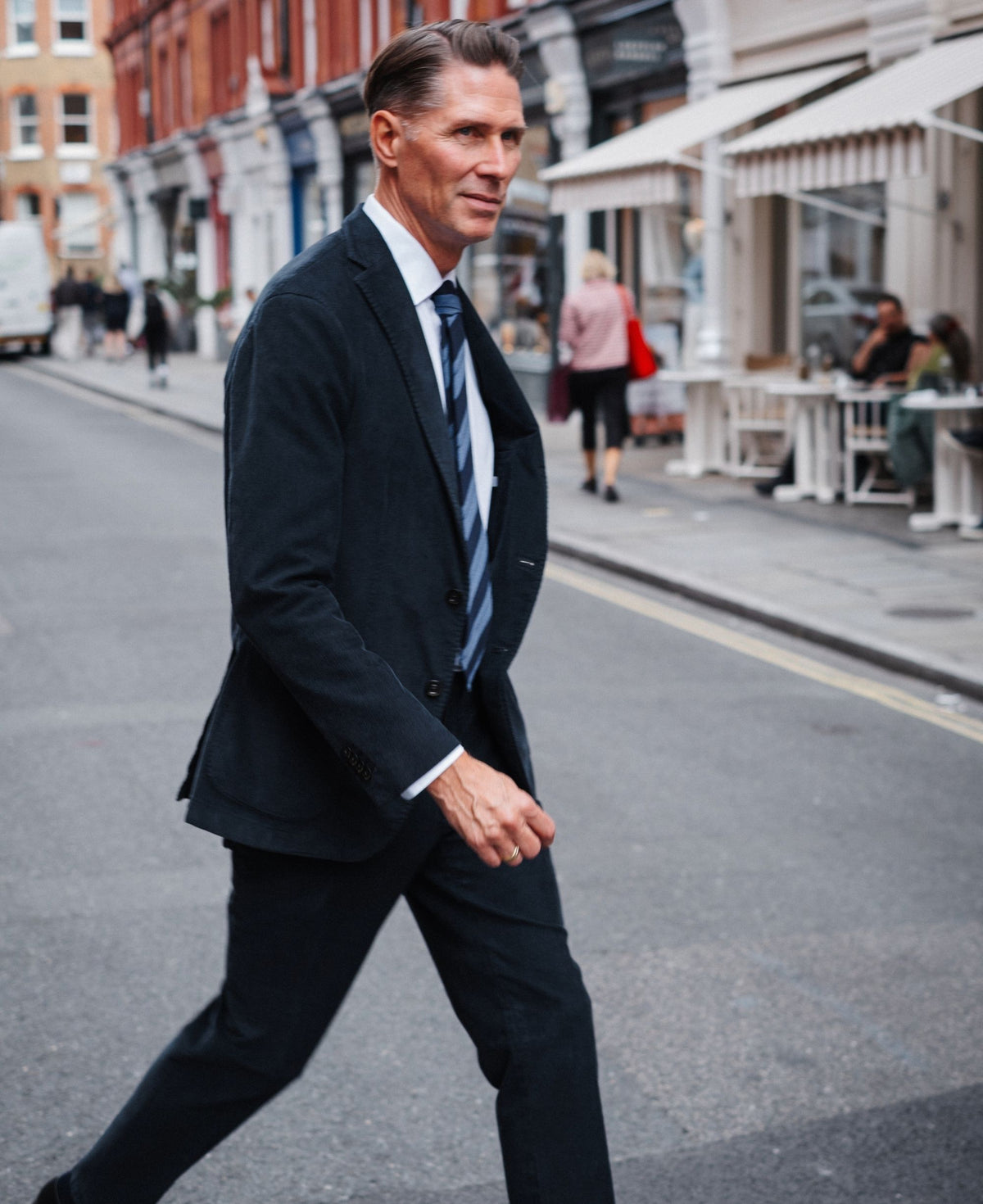 Boglioli Cotton Corduroy Suit Jacket: Navy