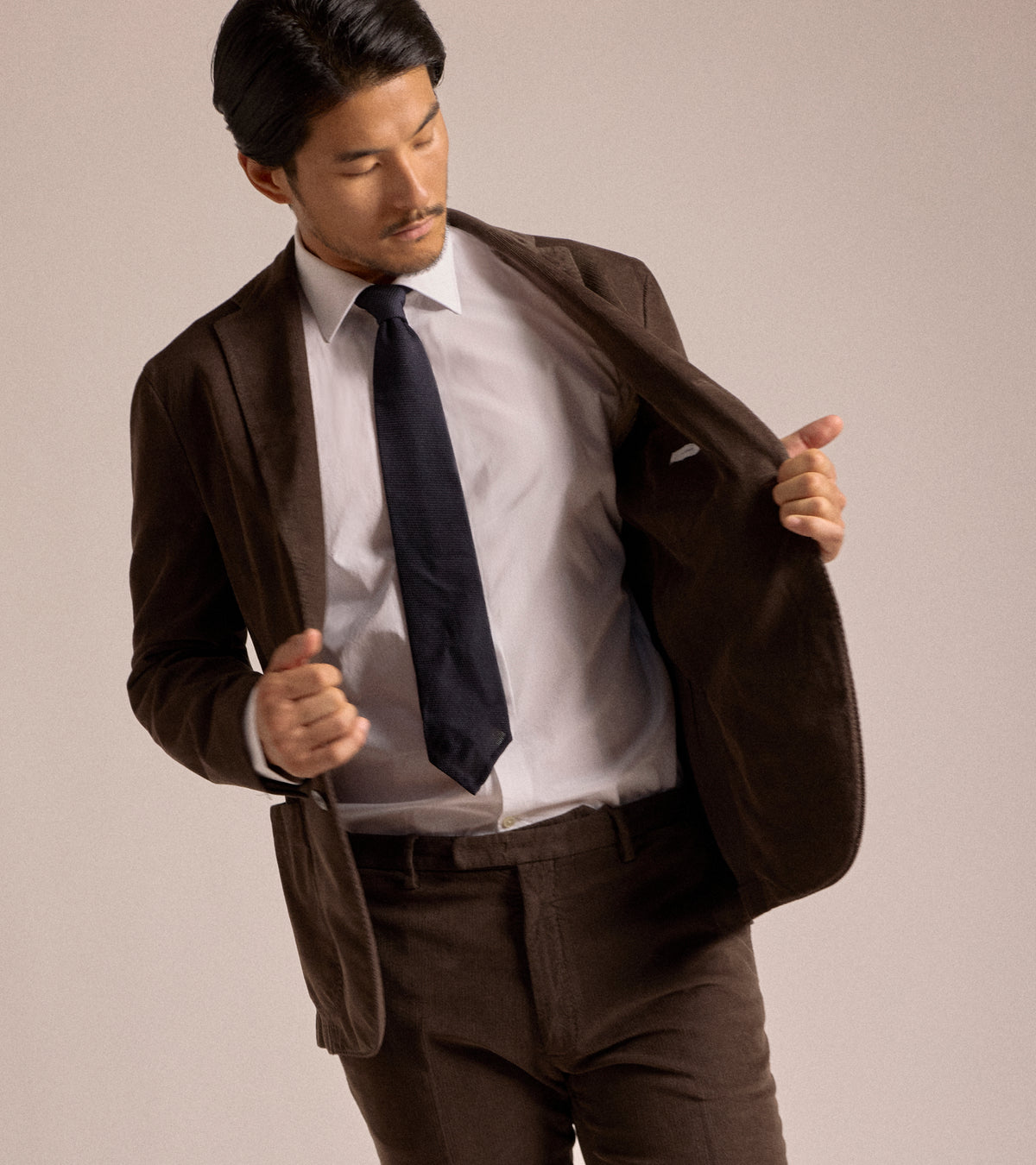 Boglioli Cotton Corduroy Suit Jacket in brown, product photo.