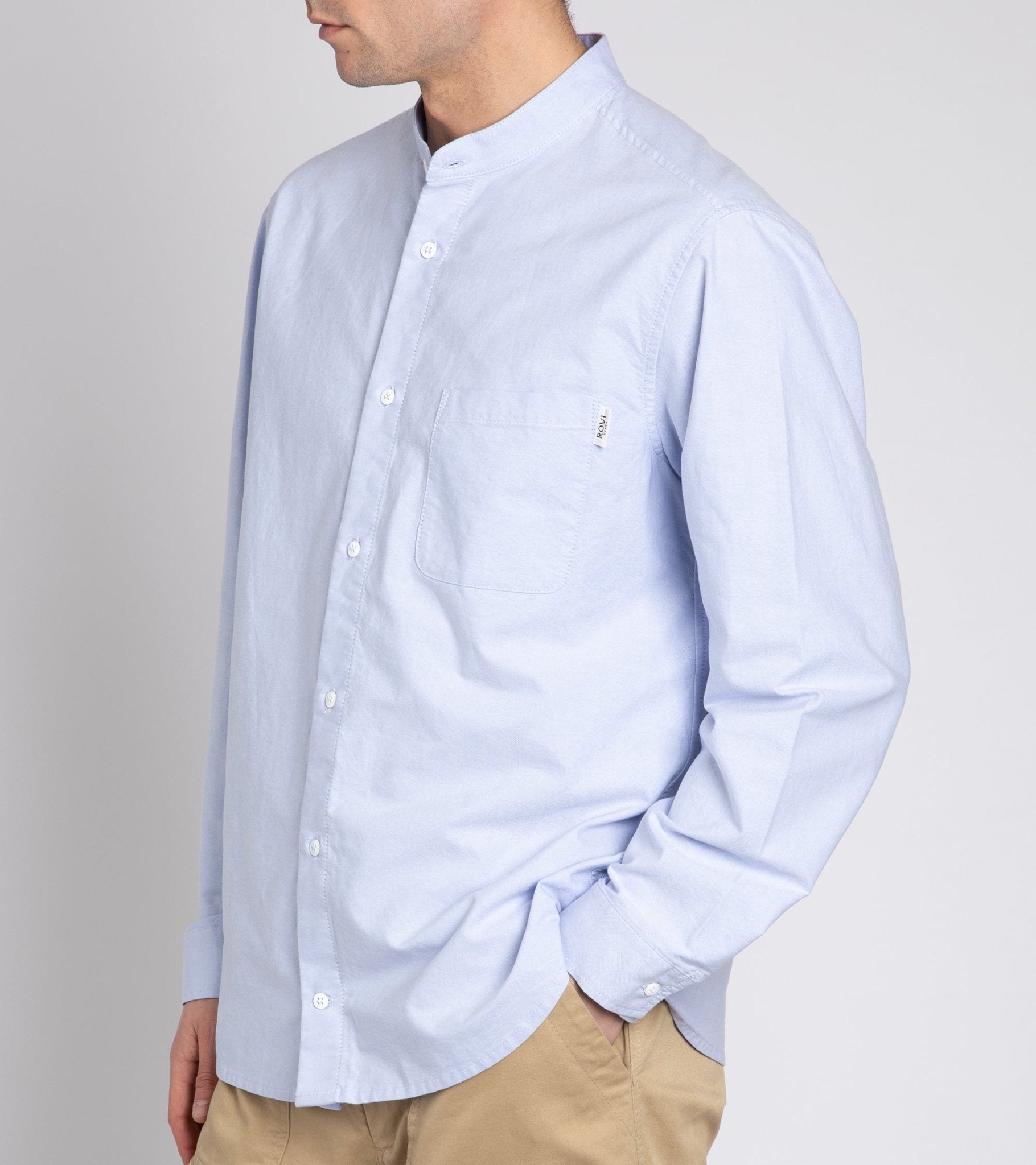 Rovi Lucca Cotton Oxford Garden Shirt: Sky Blue - Trunk Clothiers