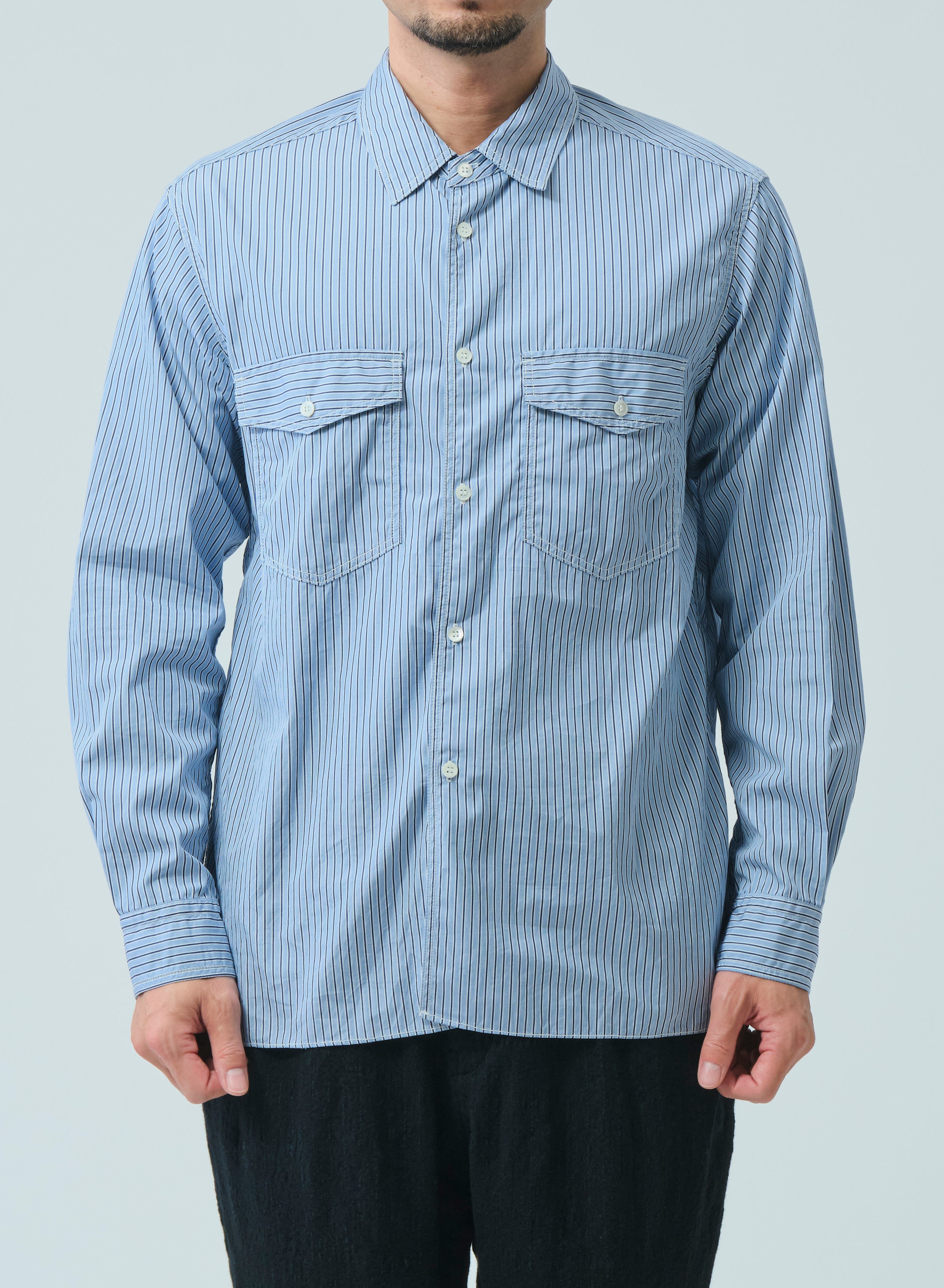 Sage de Cret Thomas Mason Stripe Work Shirt: Blue