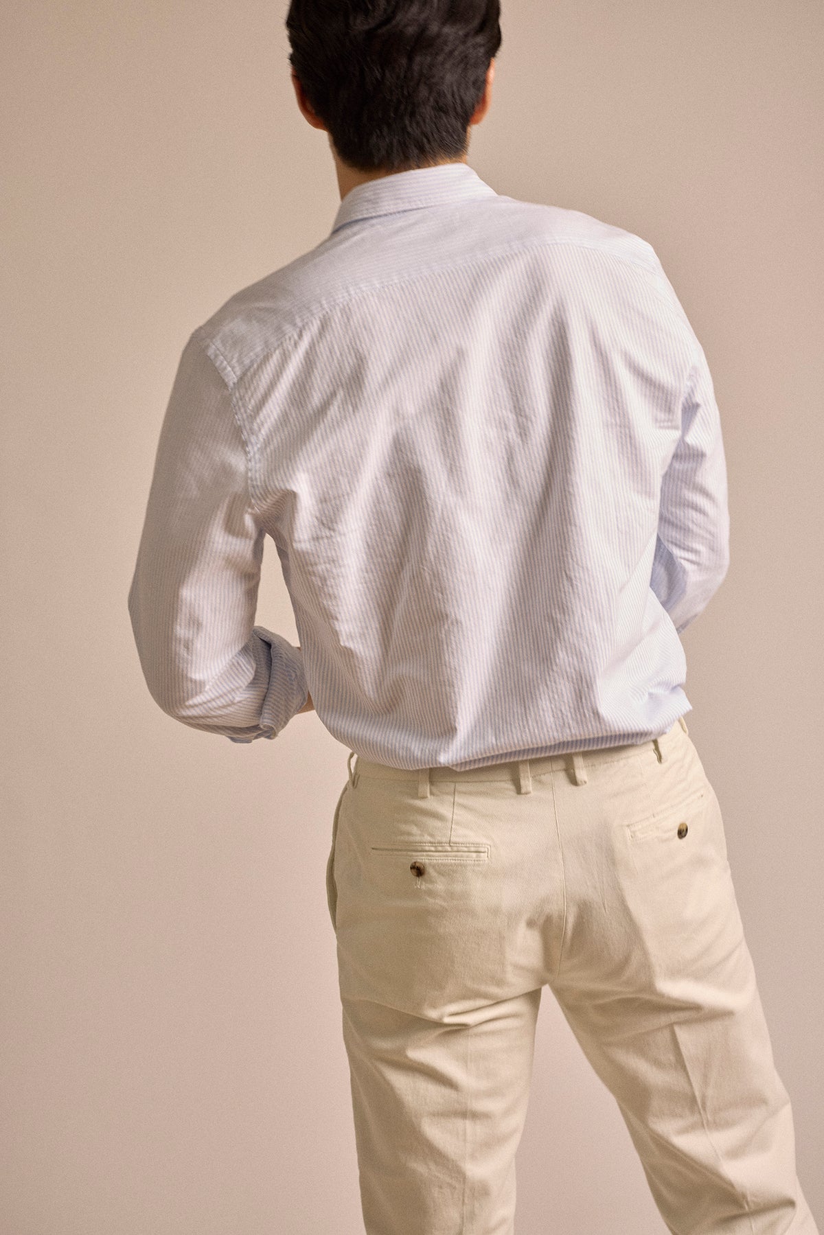 Trunk Austin Cotton Stripe Oxford Shirt: Light Blue