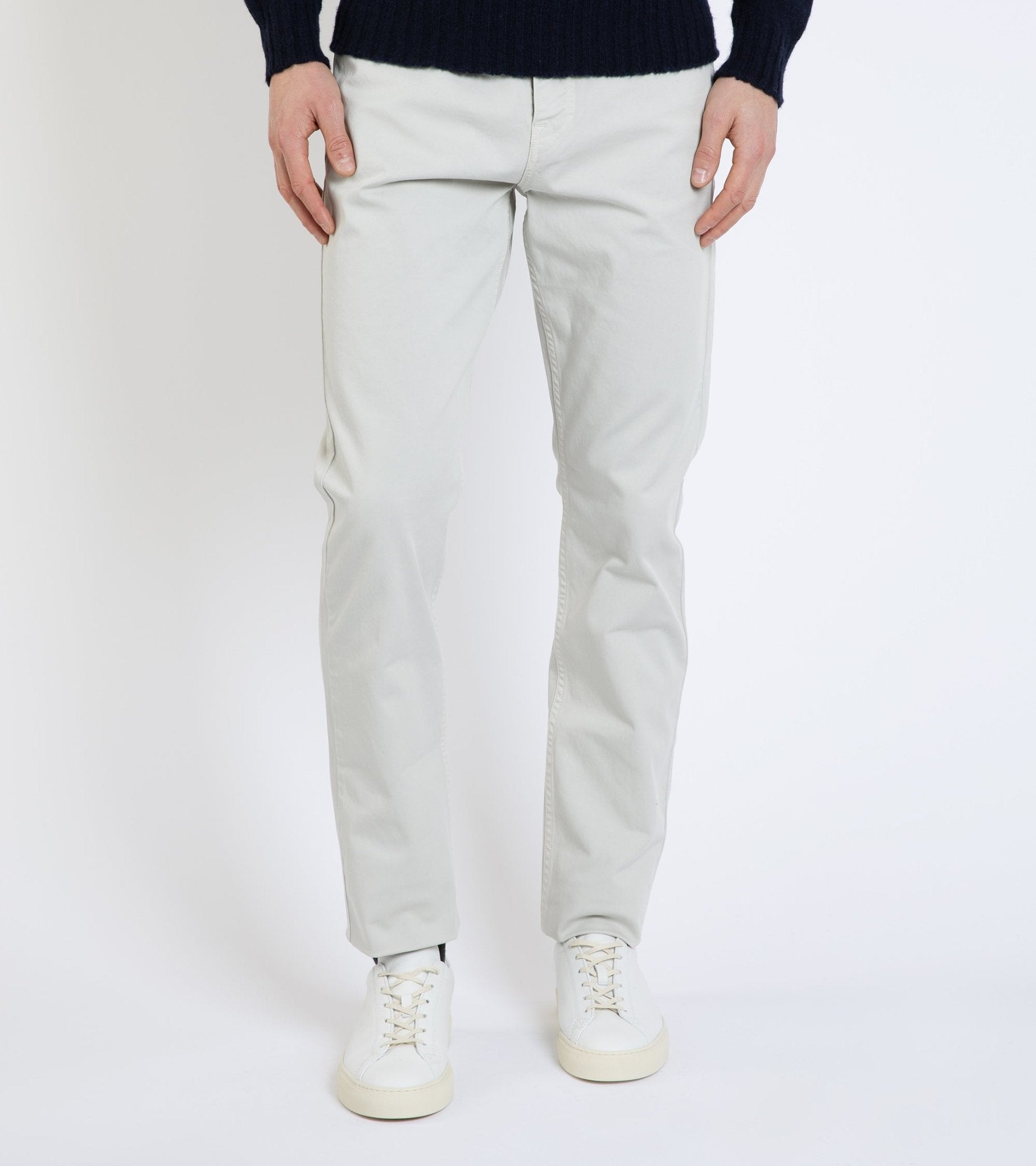Trunk Duke Cotton 5 Pocket Trousers: Stone - Trunk Clothiers
