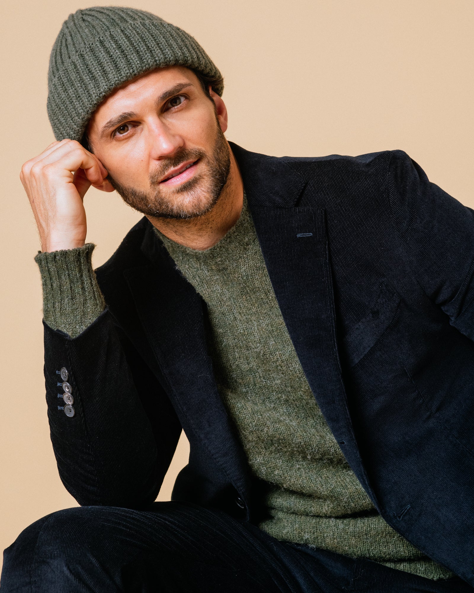 Trunk Wigmore Italian Cotton Needlecord Suit Trousers: Navy - Trunk Clothiers