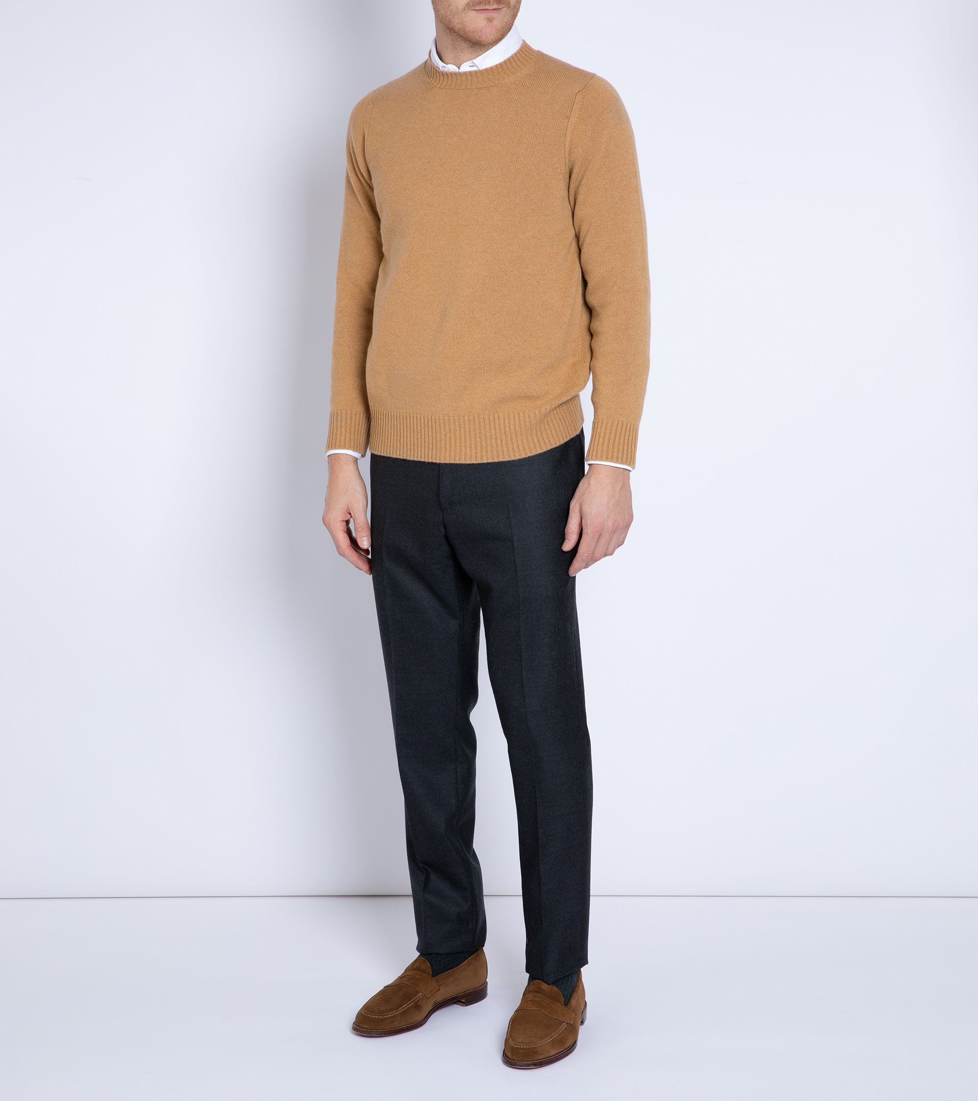 Trunk Crawford Cashmere Crew Neck Sweater: Camel