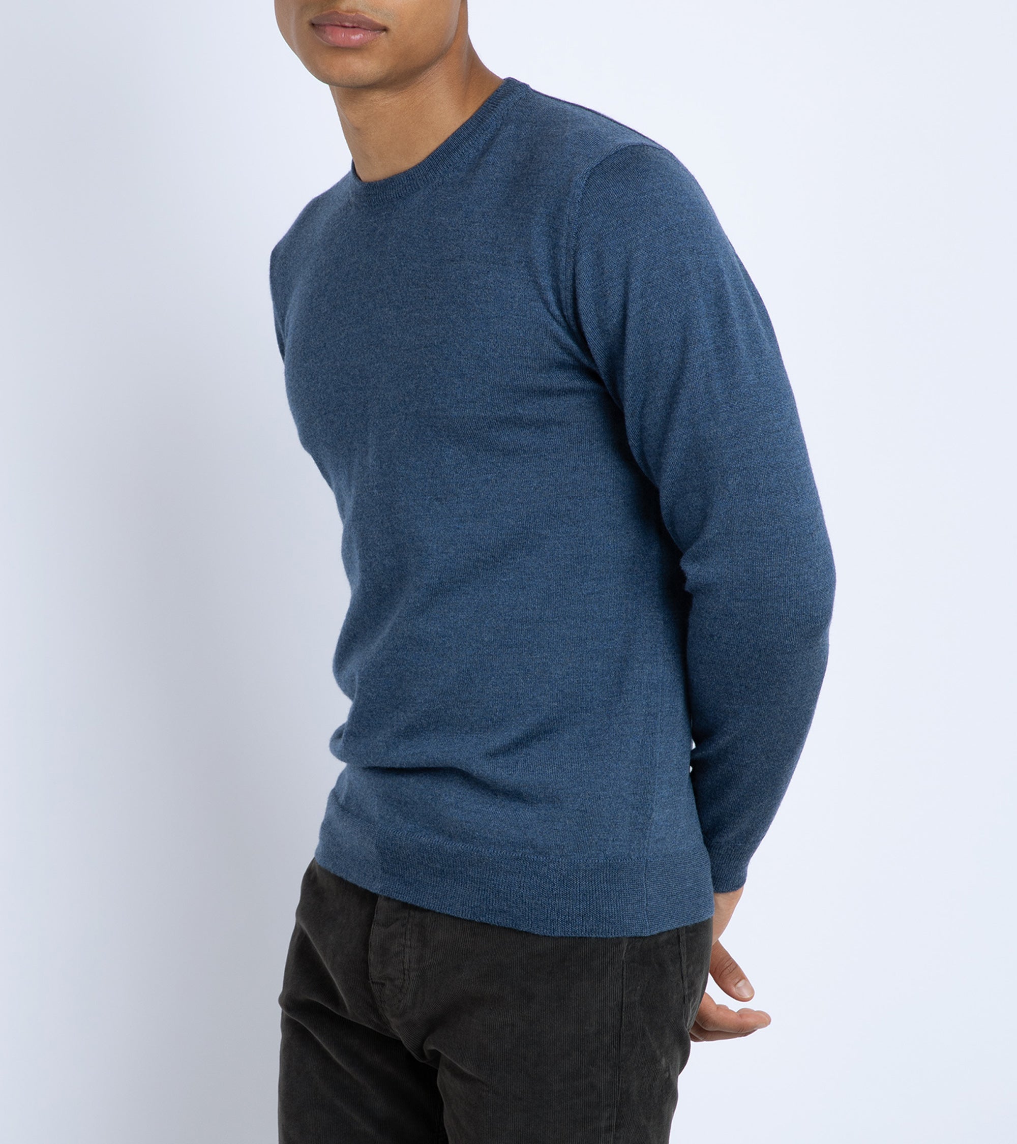 Trunk Harley Merino Crew Neck Sweater: Indigo