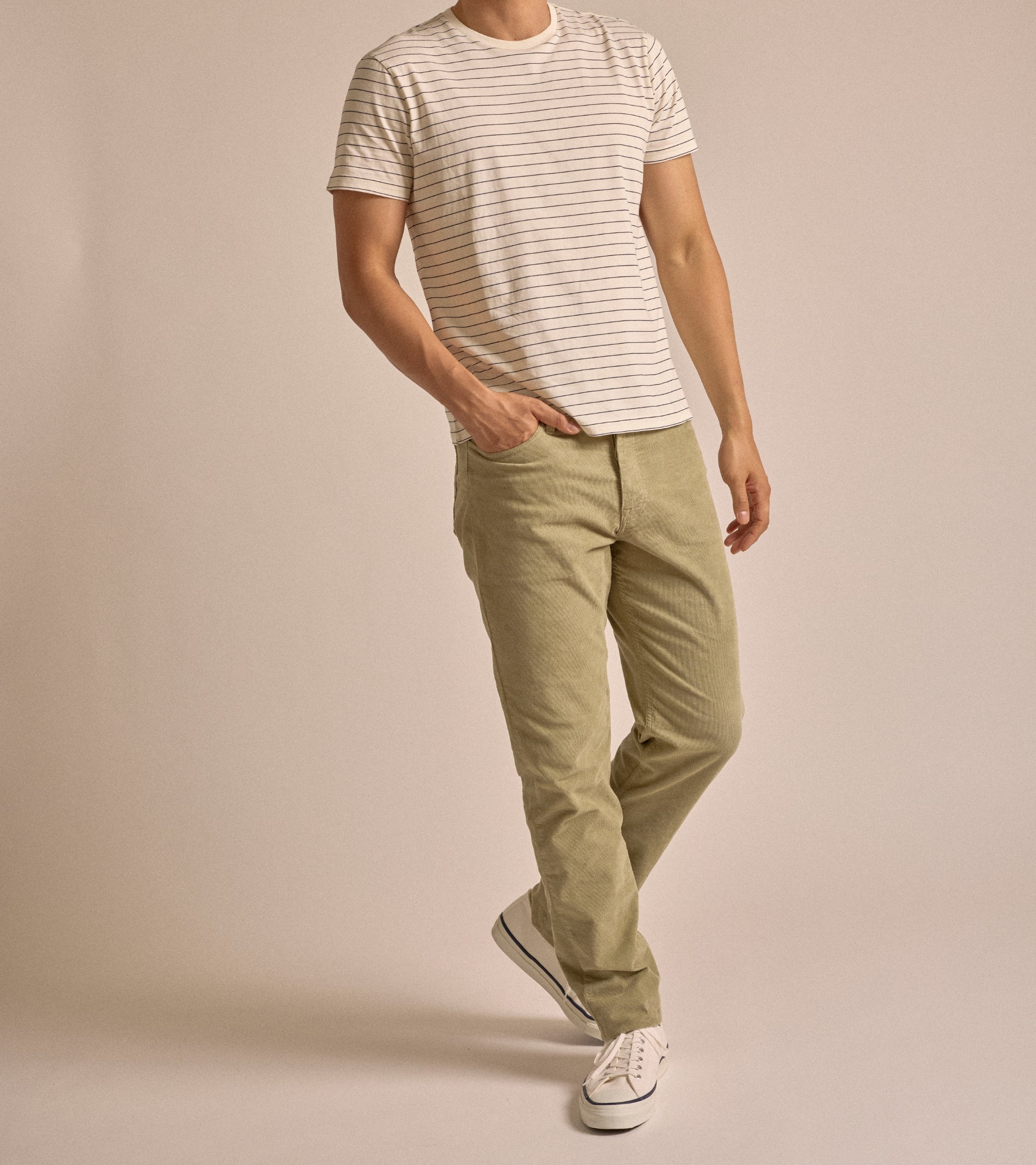 Trunk Dean Corduroy 5 Pocket Trousers: Oyster Grey