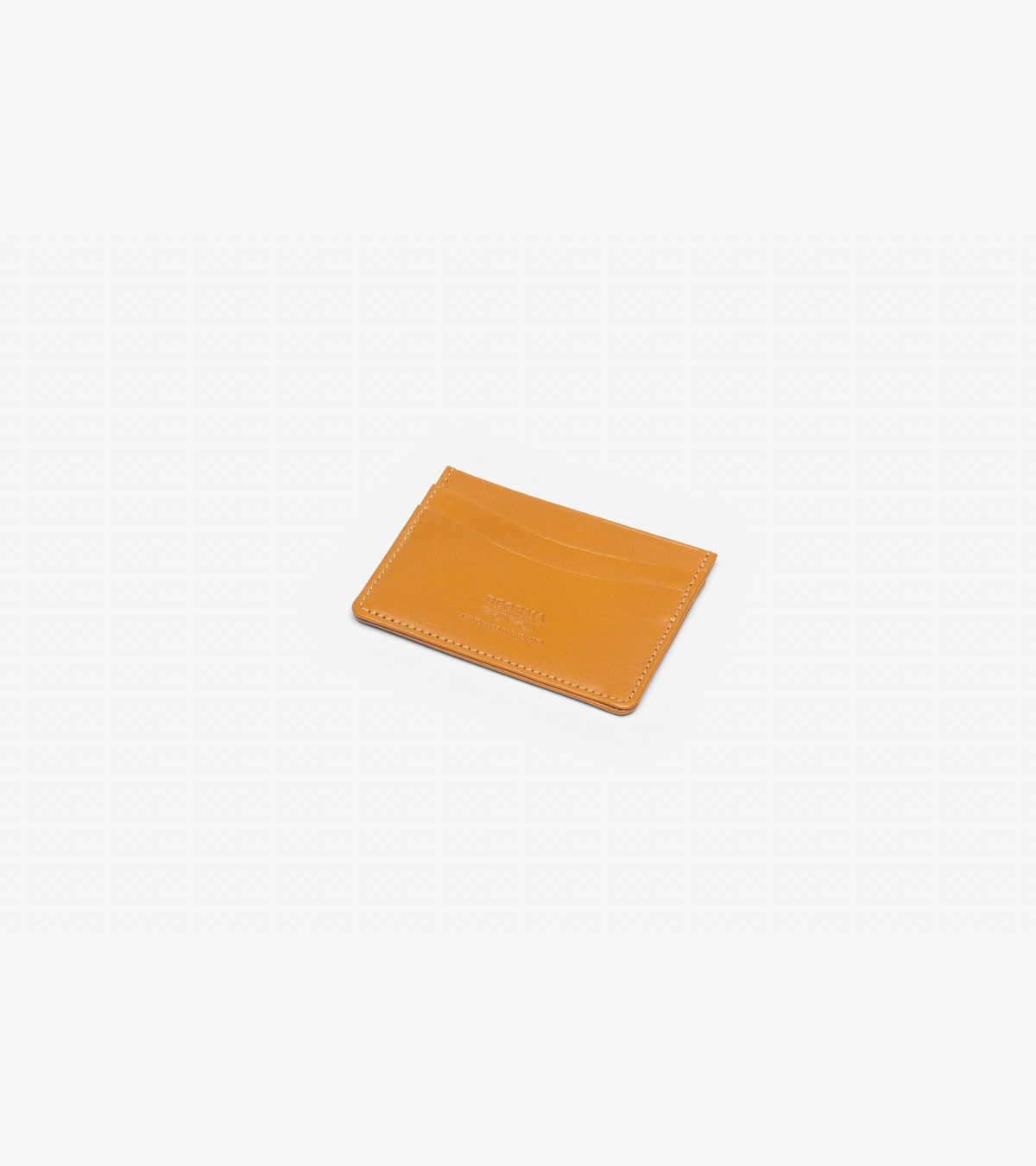 Beorma Slim Bridle Leather Card Case in Newton tan, product photo.