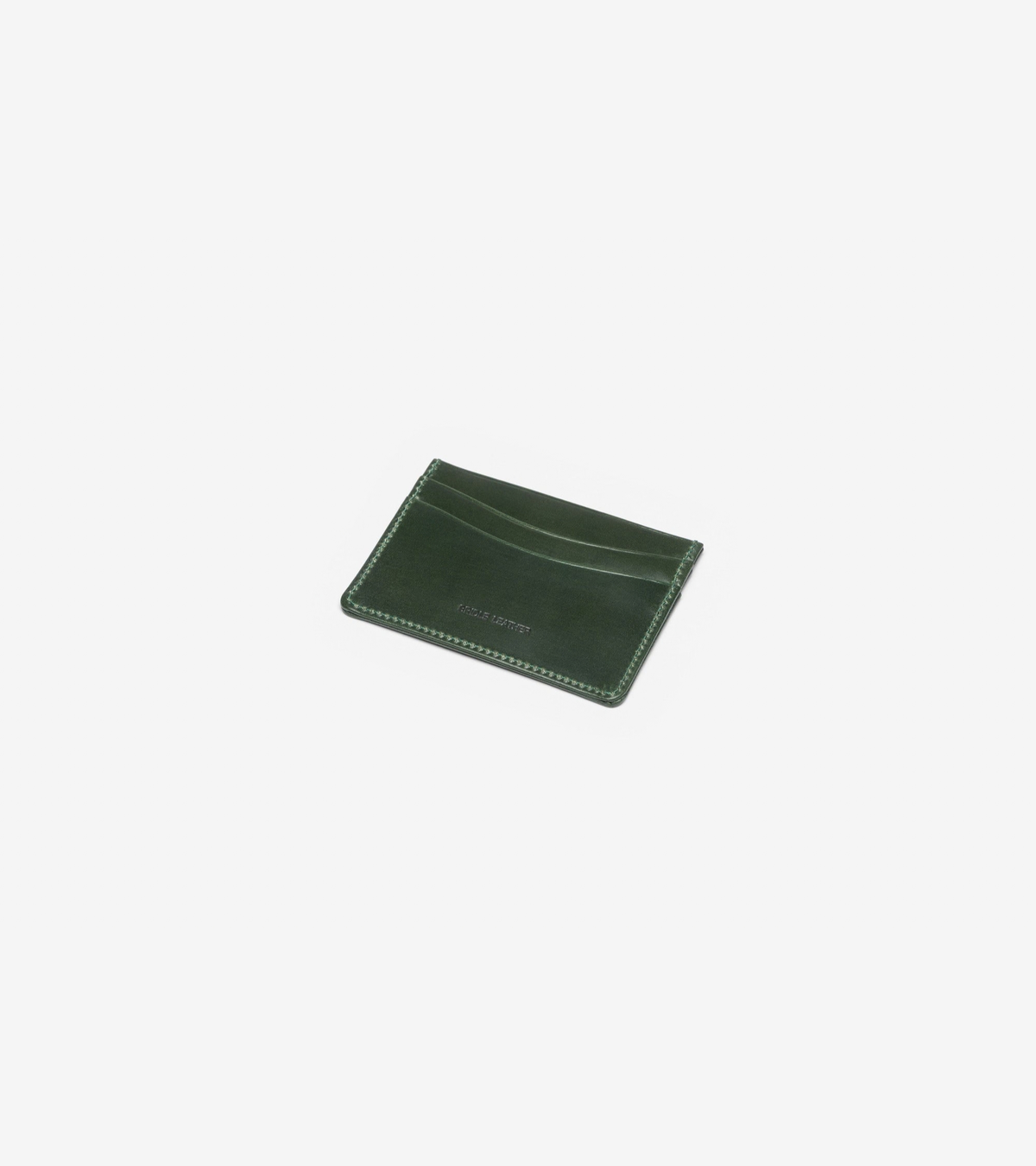 Beorma Slim Bridle Leather Card Case in green, product photo.