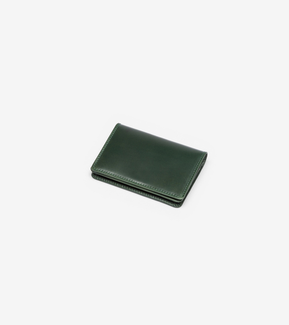 Beorma Bridle Leather Business Card Case in green, product photo.
