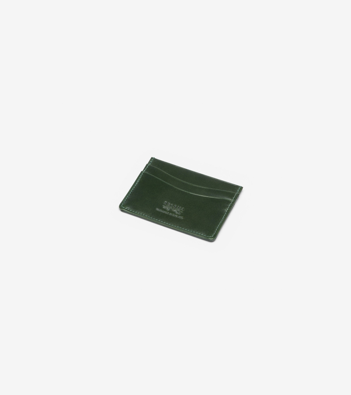 Beorma Slim Bridle Leather Card Case in green, product photo.