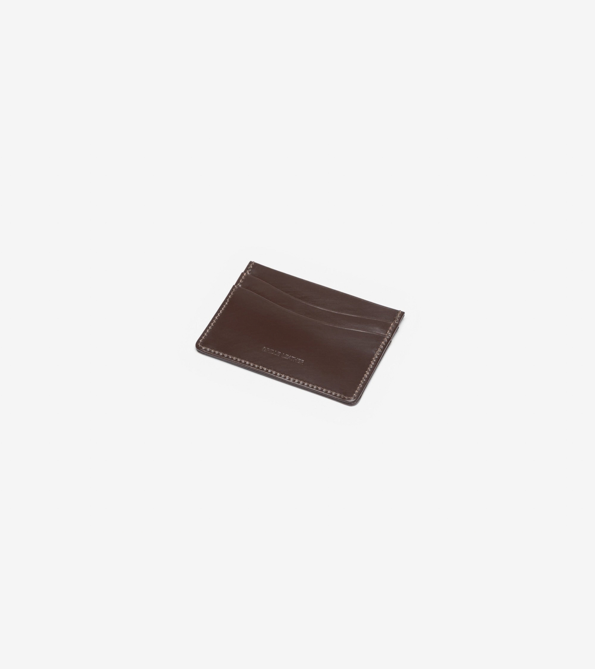 Beorma Slim Bridle Leather Card Case in dark brown, product photo.