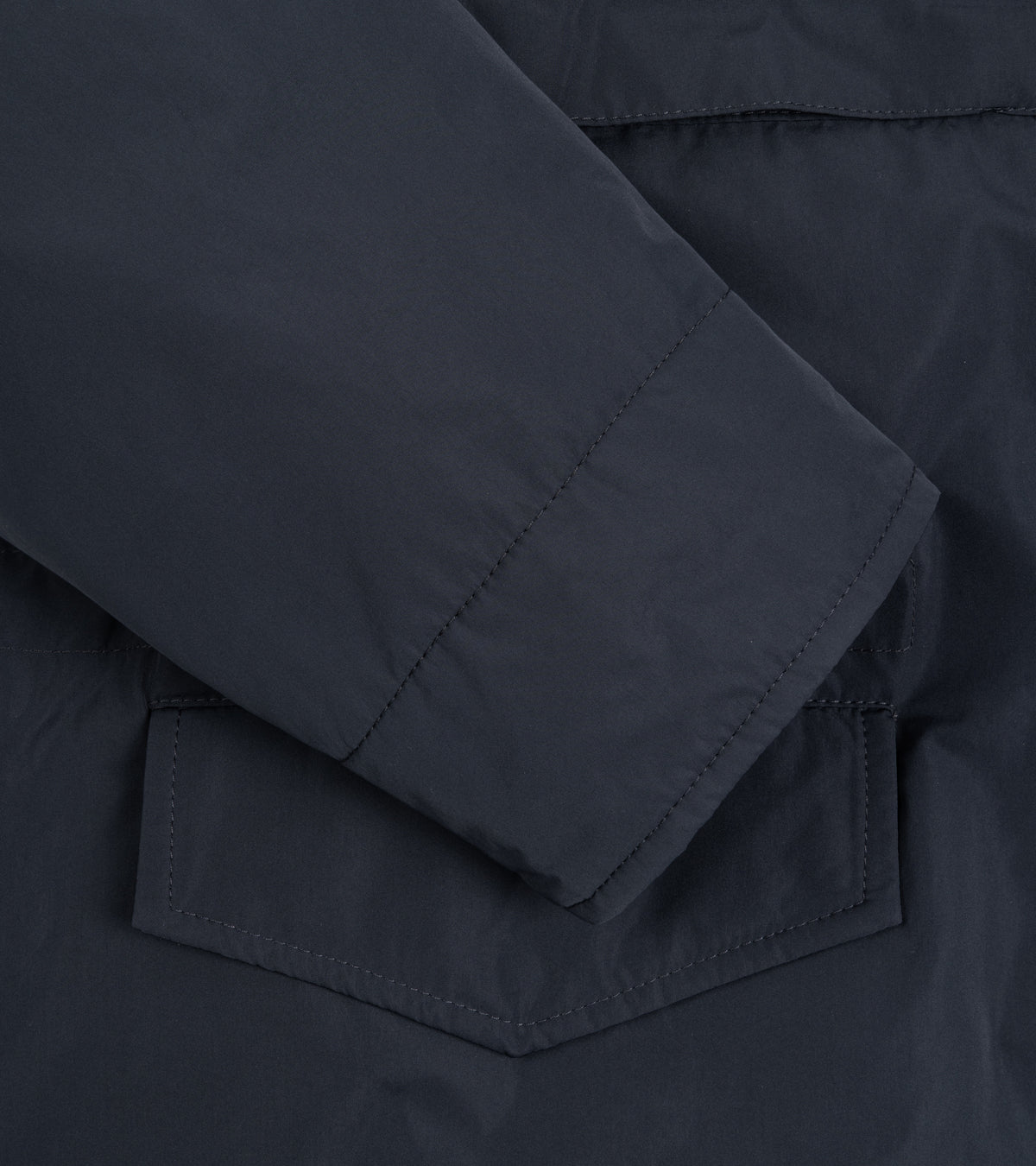 Aspesi Minifield Nylon Padded Field Jacket in navy, product photo.