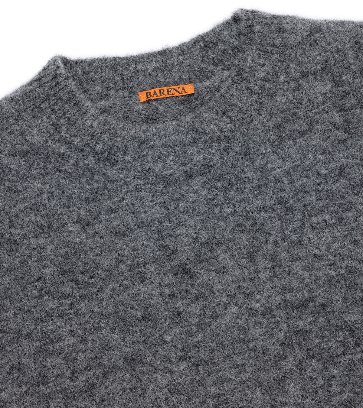 Barena Gilo Narci Alpaca Blend Vest in Grey. Close-up detail of the collar and fabric.