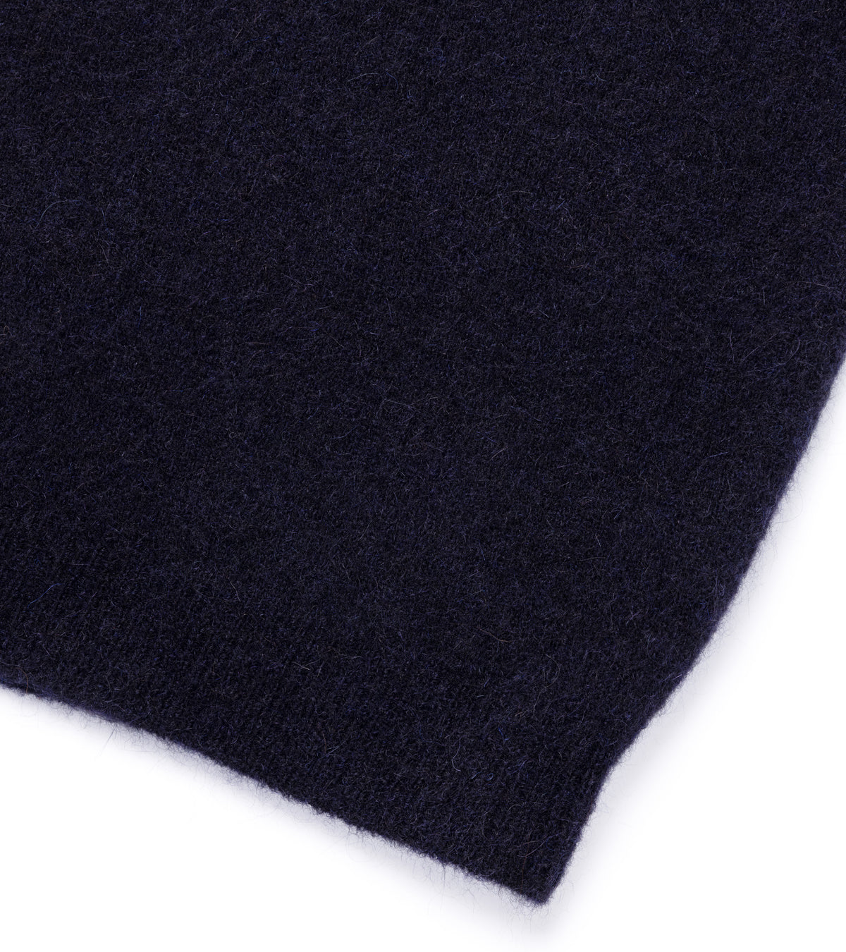 Barena Gilo Narci Alpaca Blend Vest in Navy. Close-up detail of the hem and fabric.