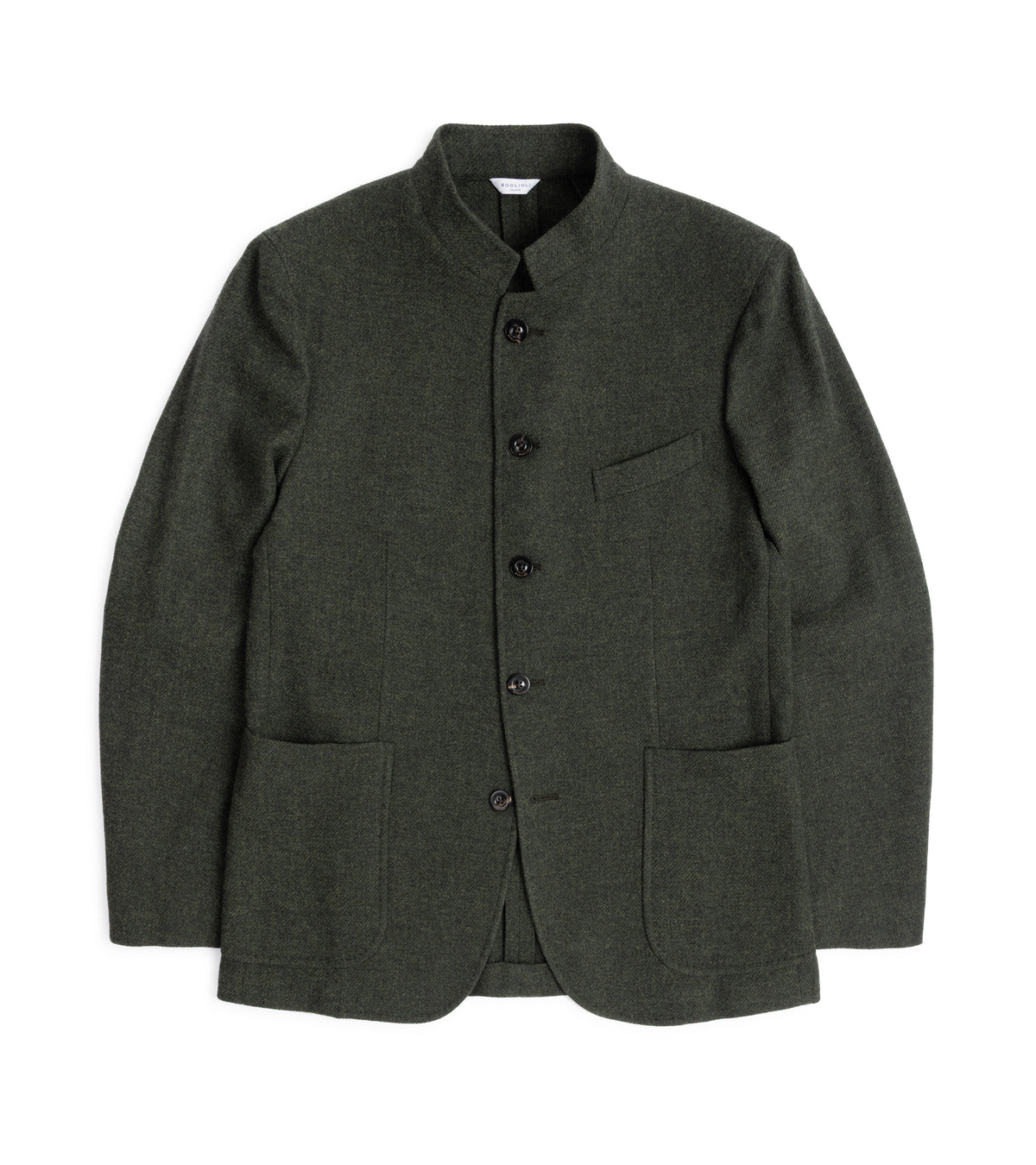 Boglioli Wool Cashmere Twill Gassman Jacket in Olive, front view.