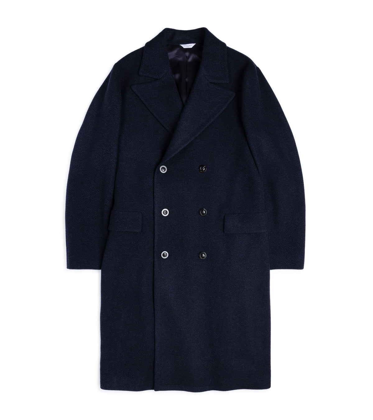 Boglioli Wool Cashmere Twill Ulster Coat: Navy