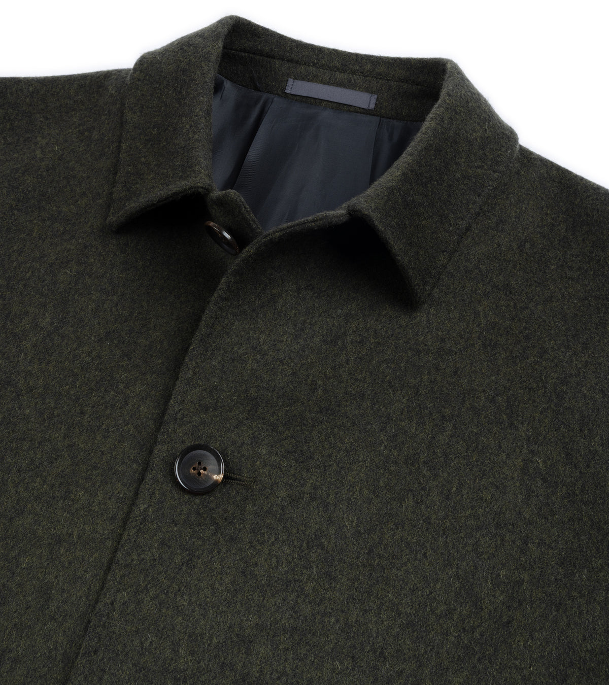 Caruso Wool Rigoletto Loden Coat in green, product photo.