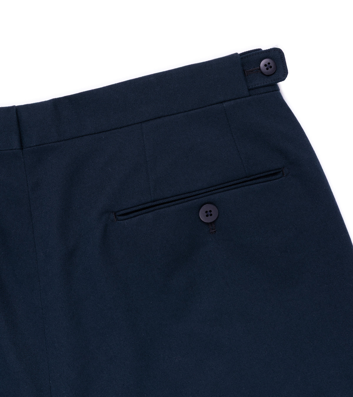 Echizenya Vintage Washed Cotton Tab Chino Trousers: Navy