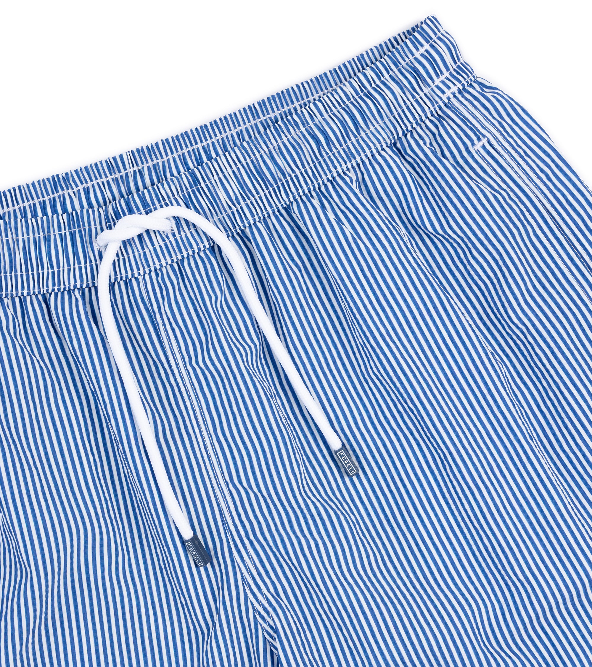 Fedeli Madeira Sakar Stripe Swim Trunks: Denim