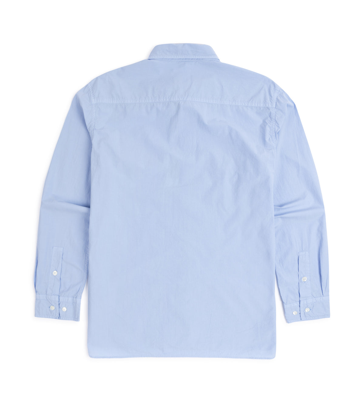 Sage de Cret Organic Cotton Broadcloth Military-Style Shirt in saxe, product photo.