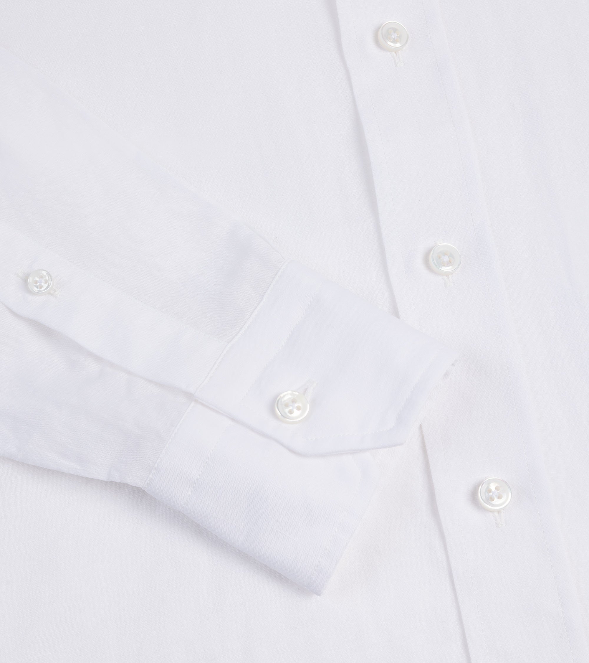 Salvatore Piccolo Cotton Linen Formal Shirt: White