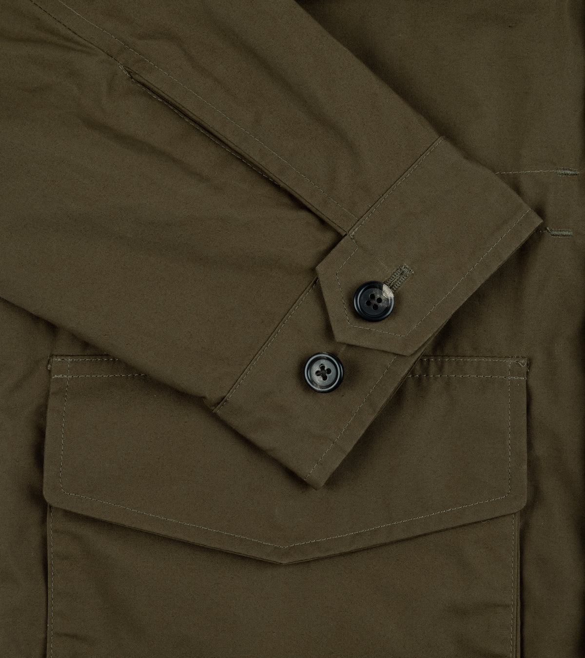 Trunk Blandford Waxed Cotton Field Jacket in olive, product photo.