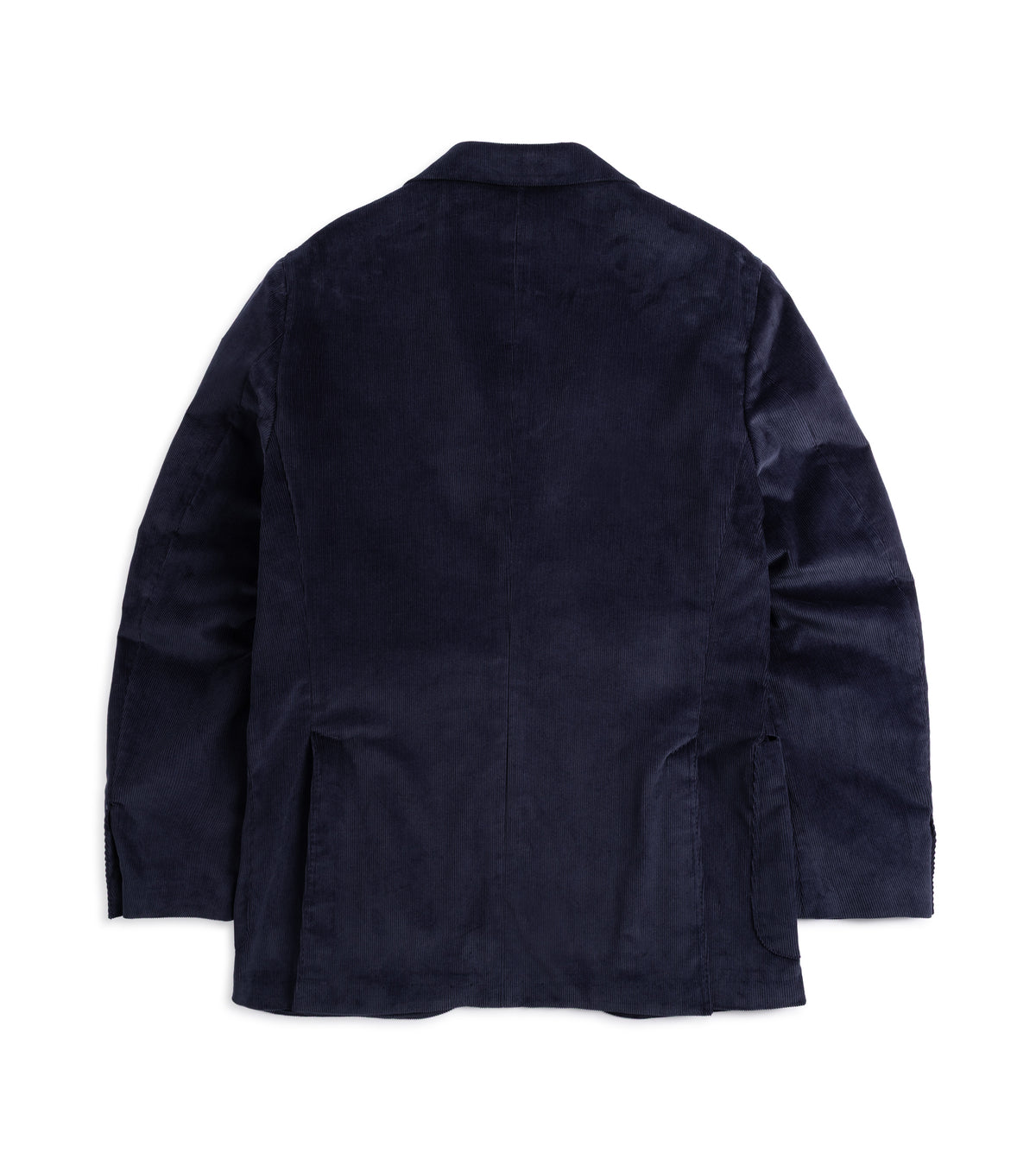 Trunk Hutton Cotton Corduroy Tailored Jacket in Navy, back view.
