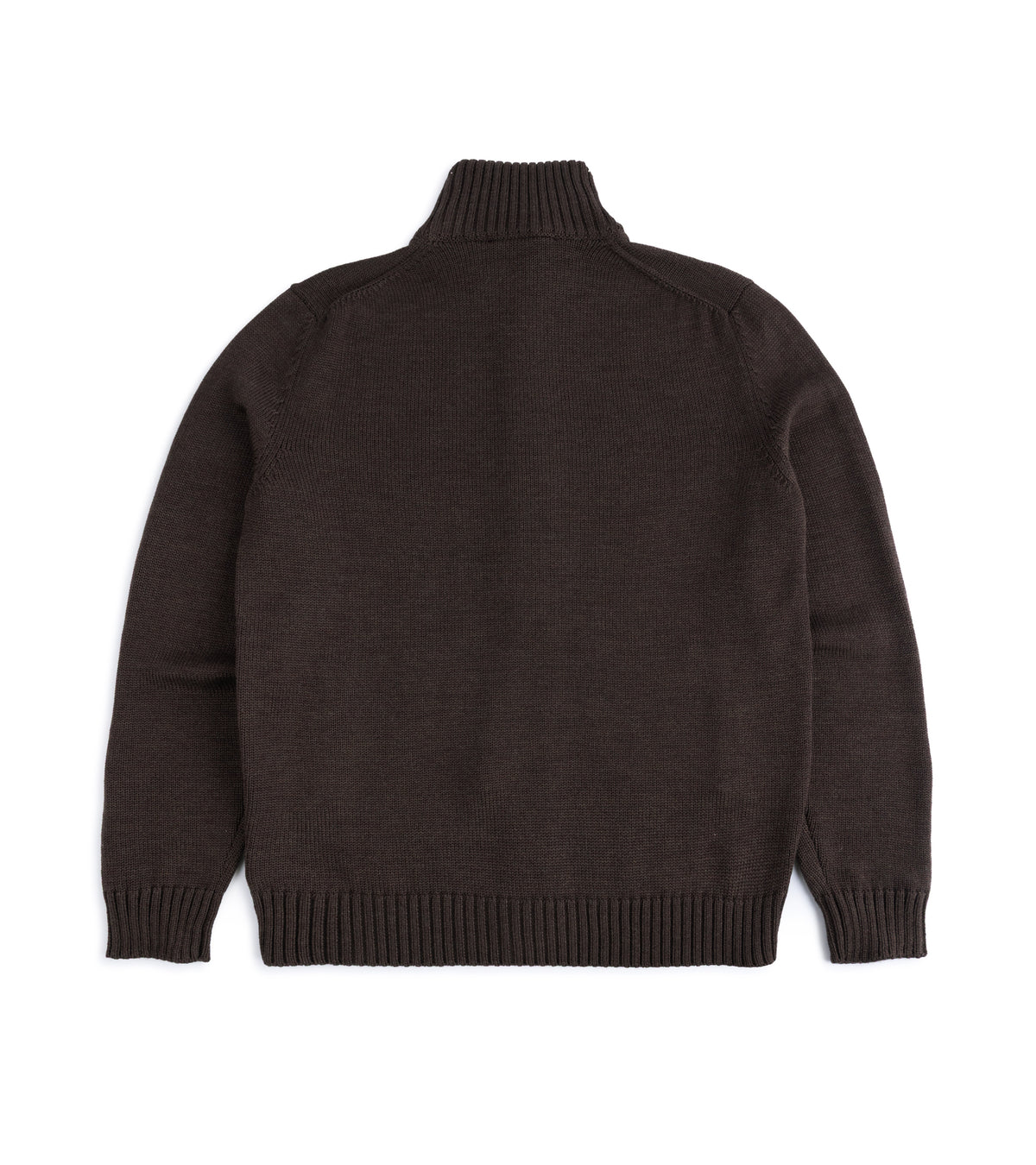 Zanone Chioto 5-Gauge Wool Cardigan in Brown back view.
